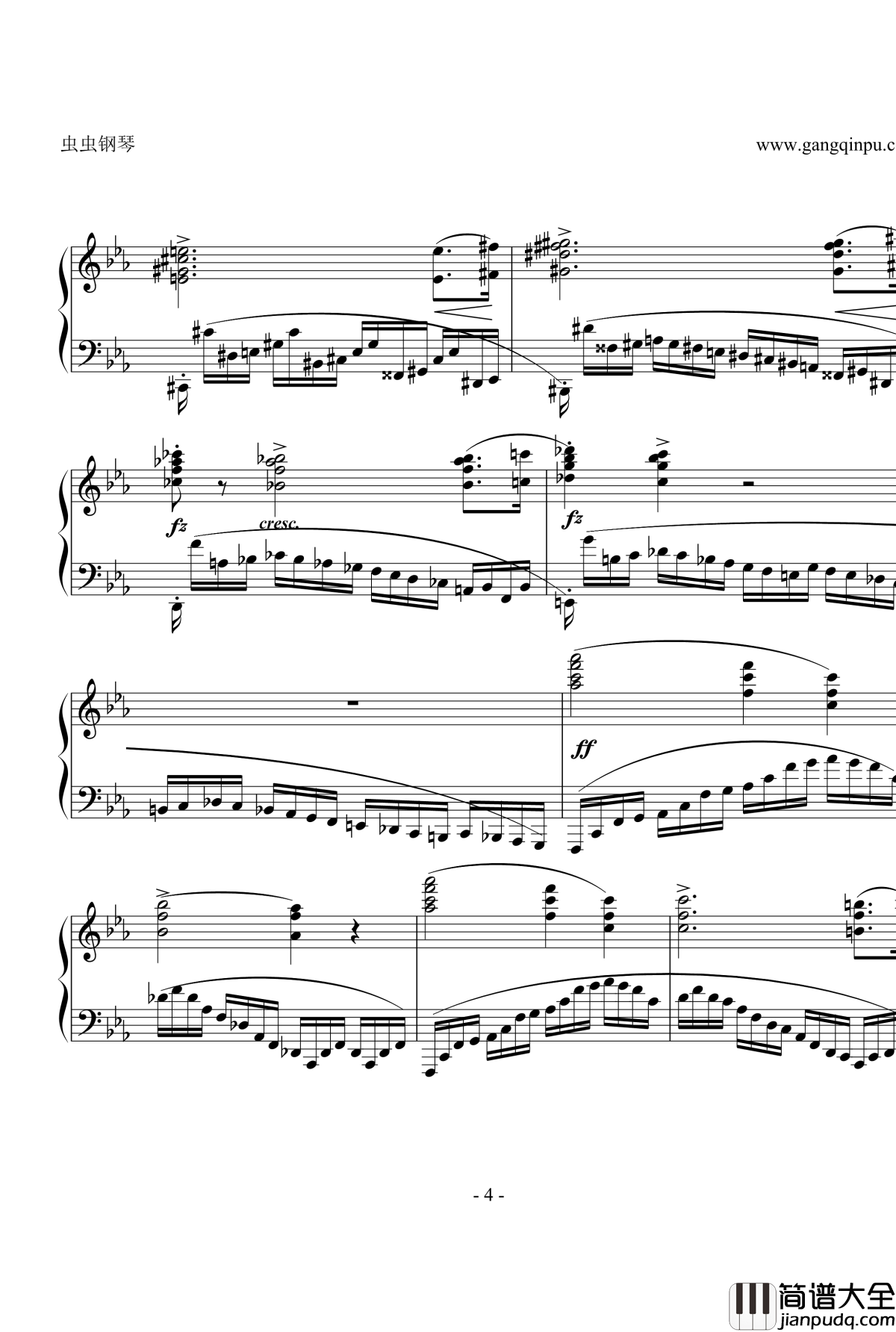 Etude_OP.10_No12钢琴谱_肖邦练习曲_革命_chopin