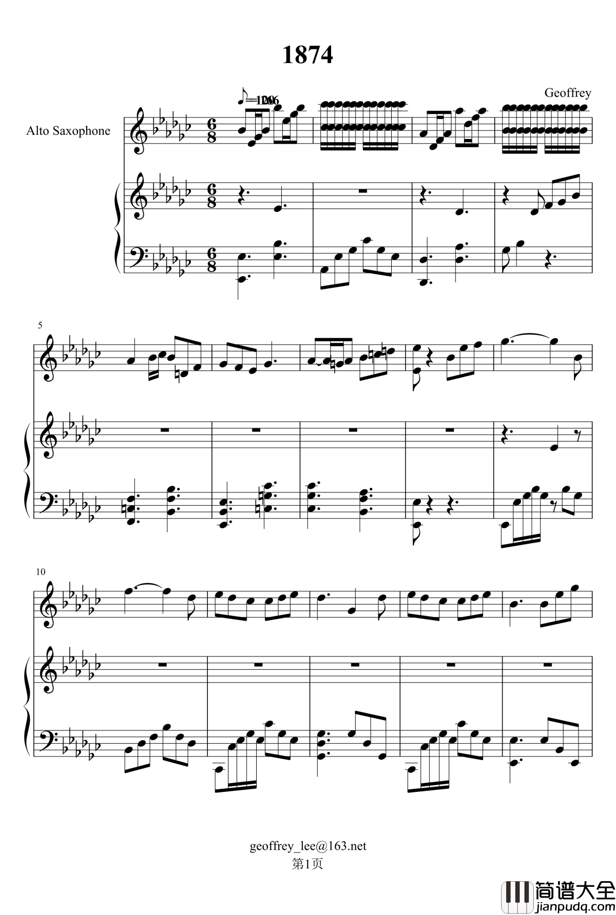 1874钢琴谱_陈奕迅