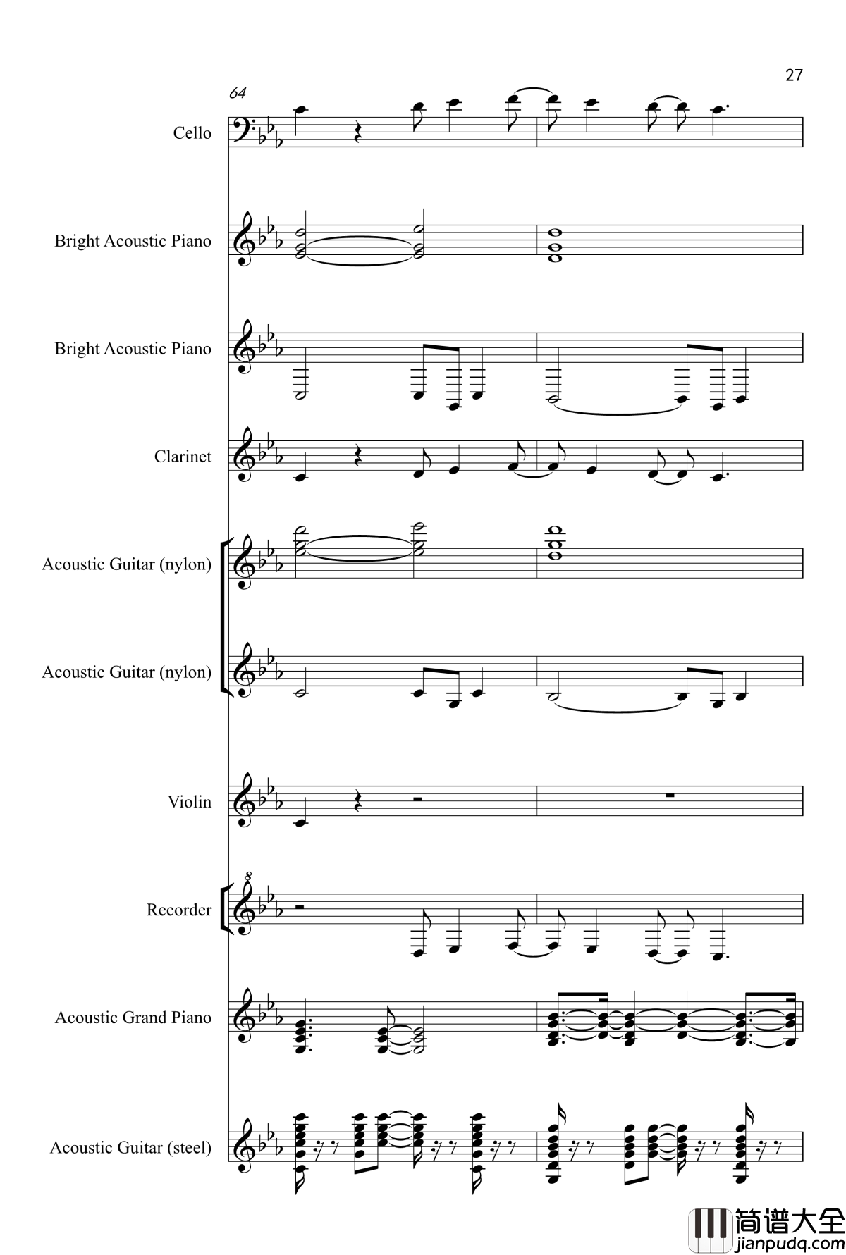 Love_song钢琴谱_Adele_Laurie_Blue_Adkins