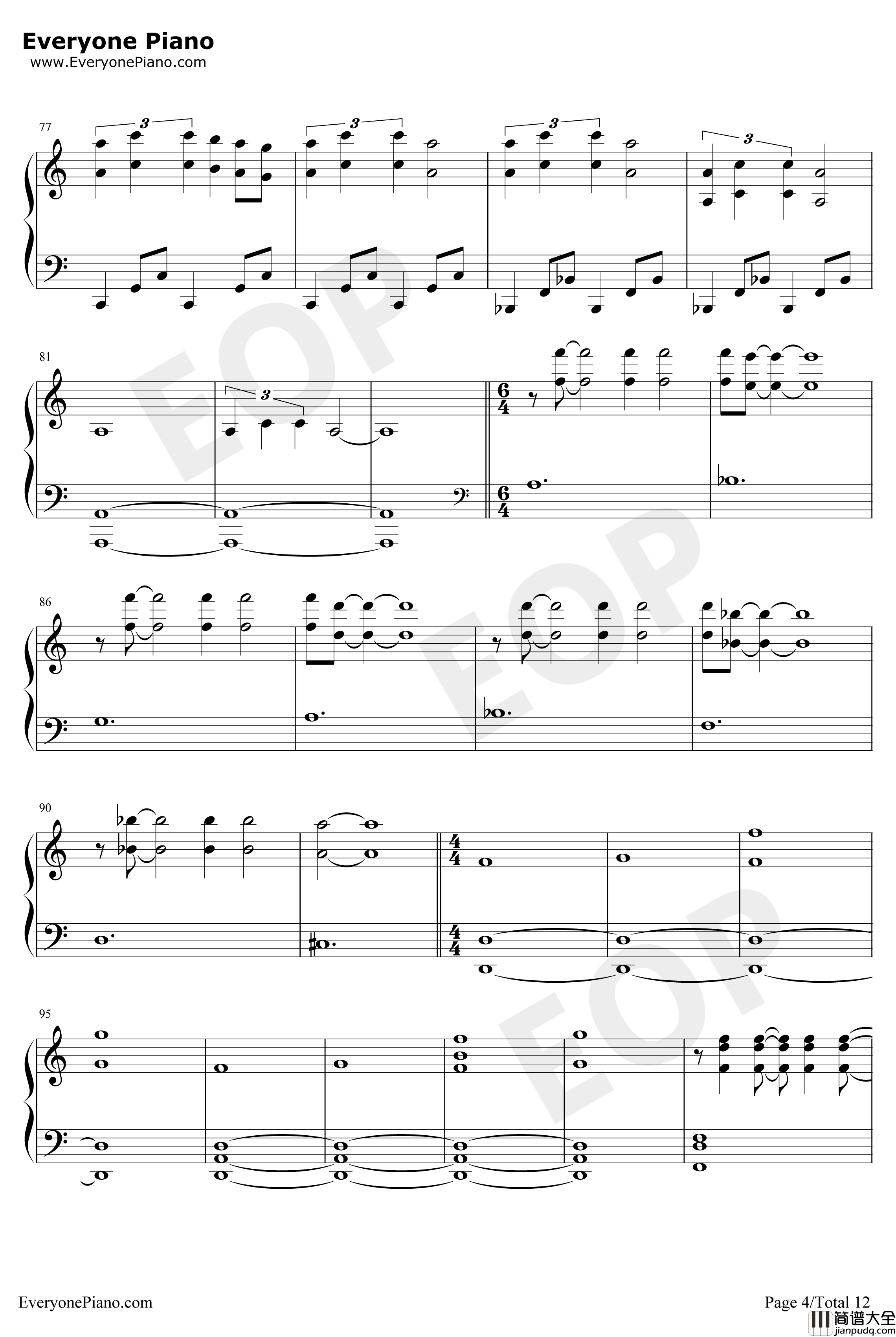 The_Night_King钢琴谱_RaminDjawadi_权力的游戏第八季OST