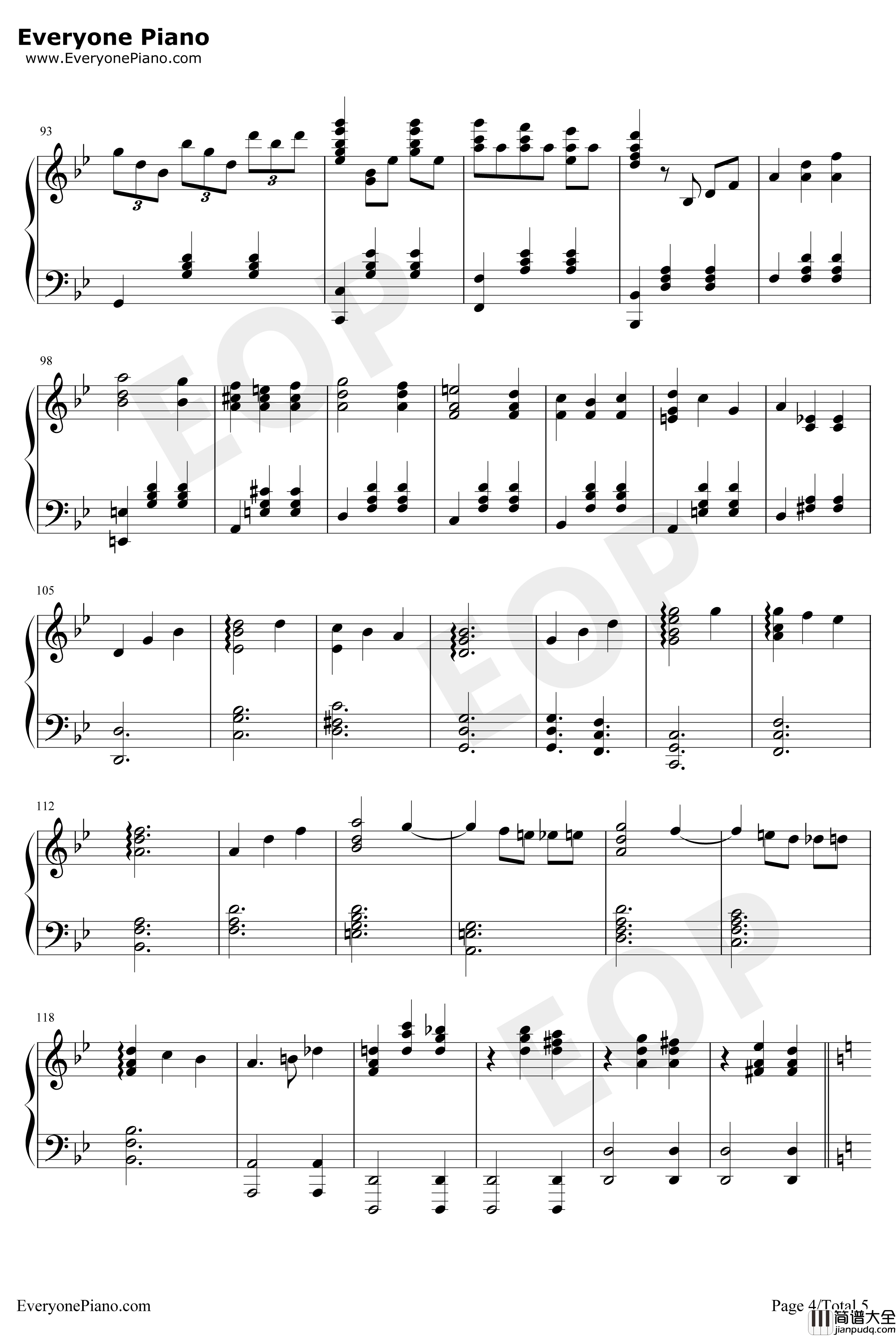 人生的旋转木马钢琴谱_久石让_完整版_Merry_Go_RoundofLife