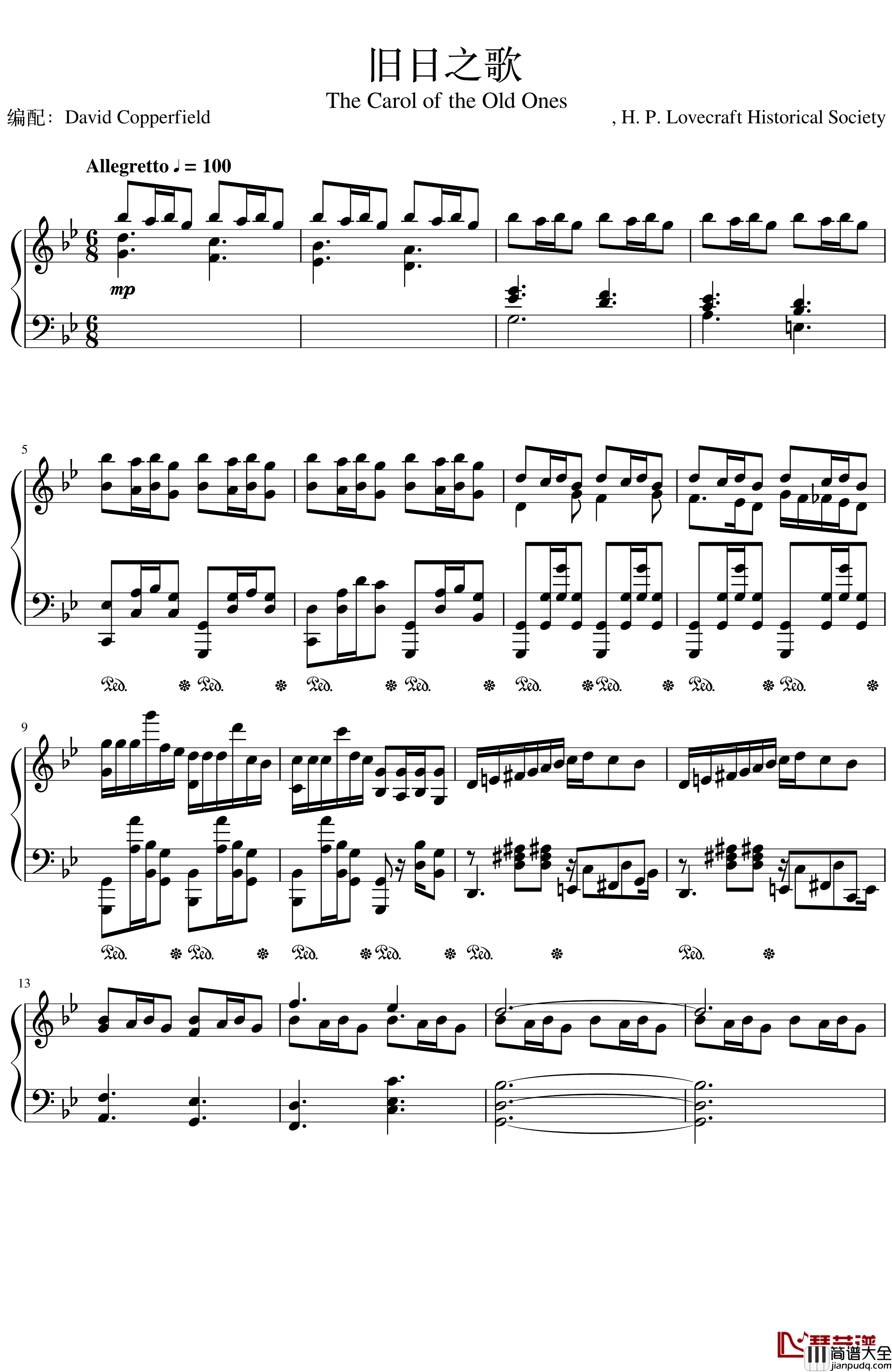 旧日之歌钢琴谱_The_Carol_of_the_Old_Ones_H._P._Lovecraft_Historical_Society_