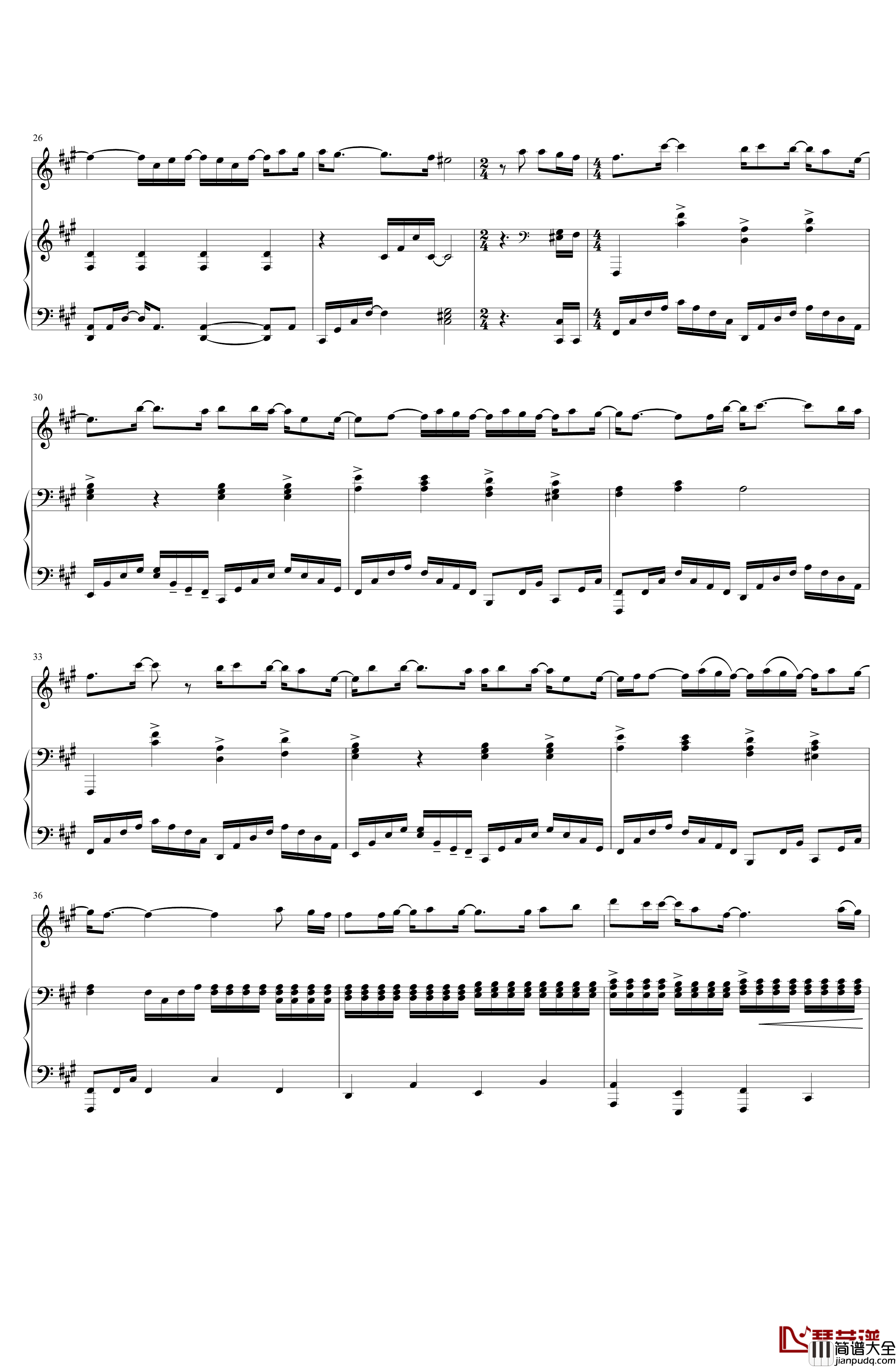 Speechless钢琴谱_鋼琴伴奏版_Disney