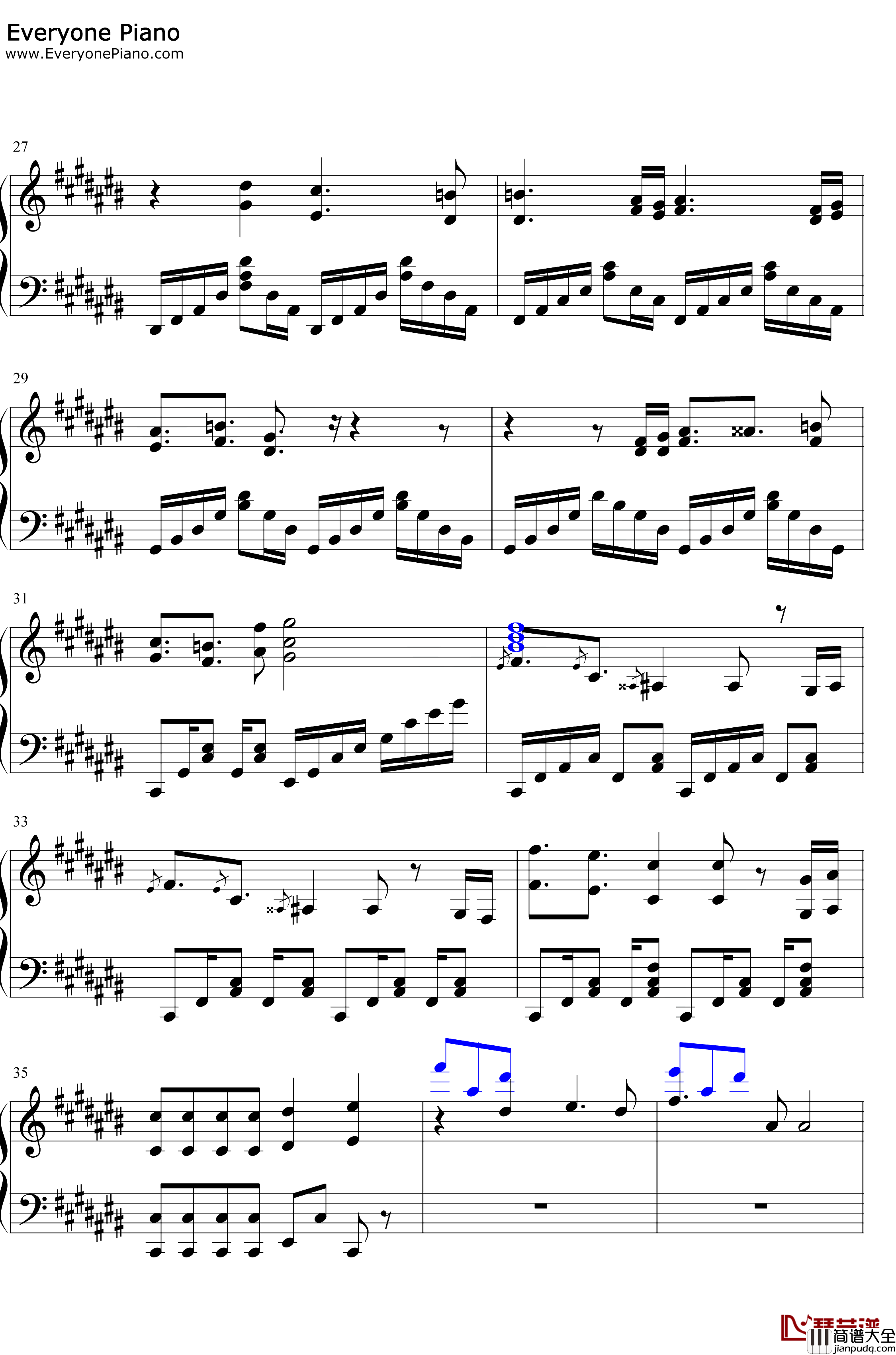 姜子牙钢琴谱_张杰_姜子牙同名主题曲