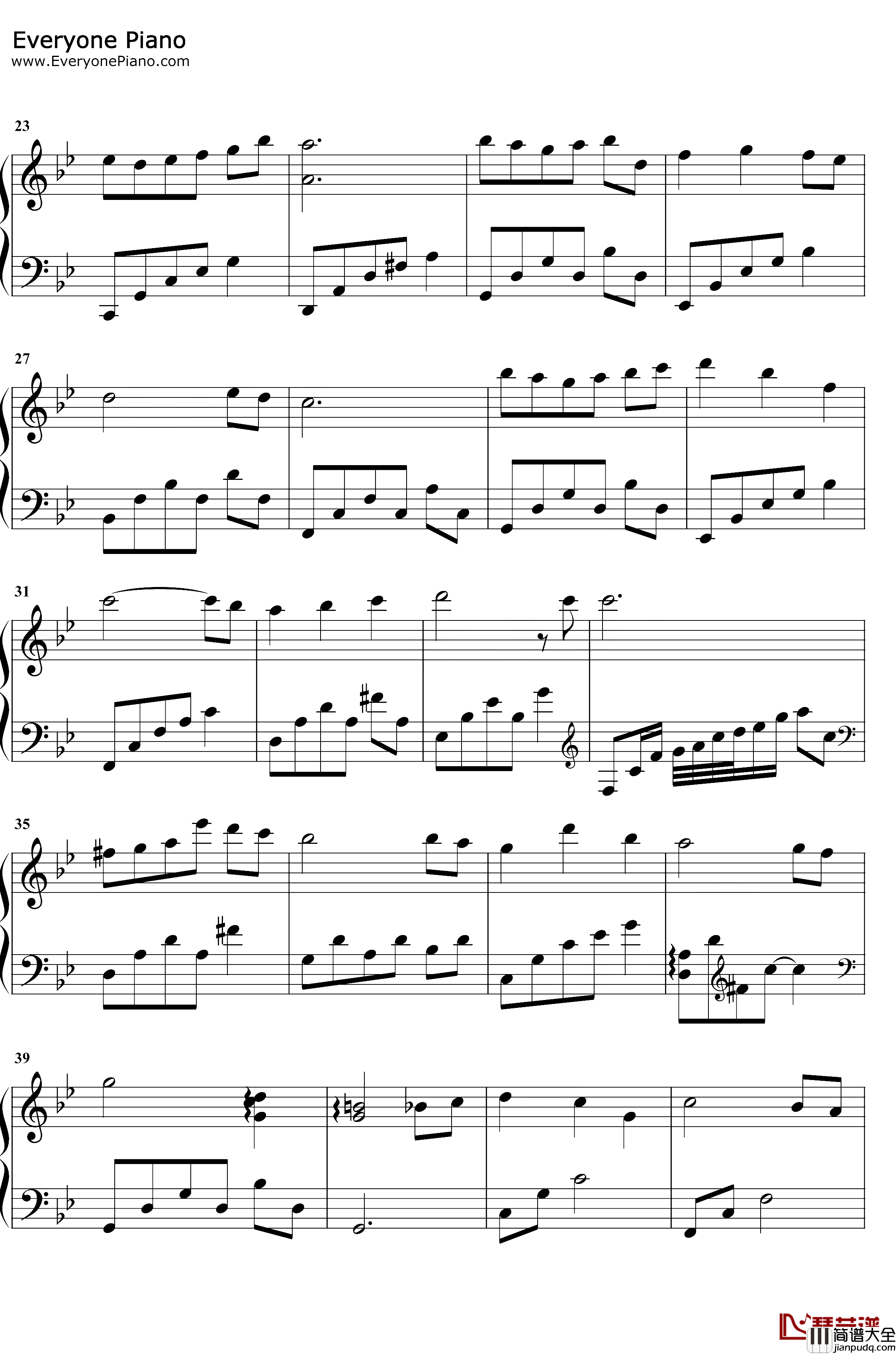 终于钢琴谱_双笙_两世欢主题曲