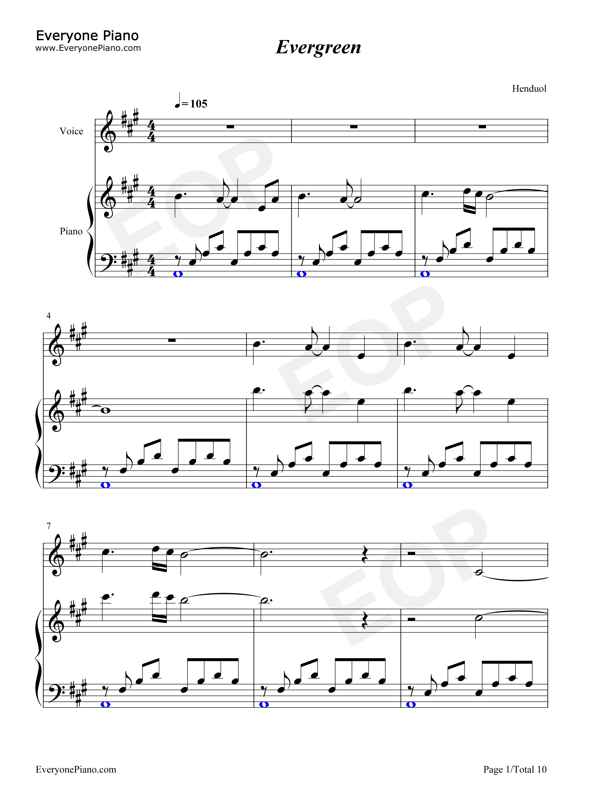 Evergreen钢琴谱_Barbra_Streisand