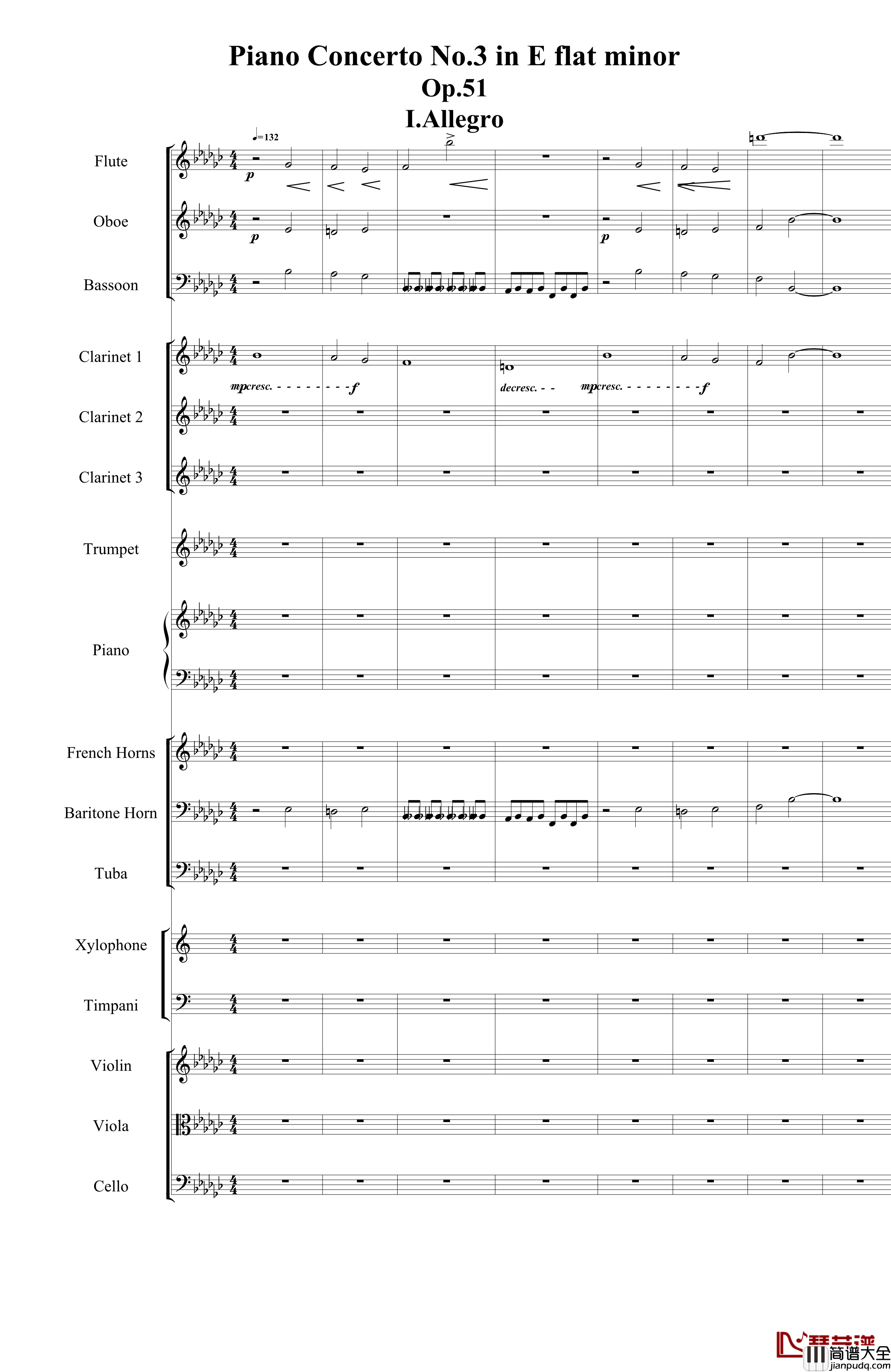 Piano_Concerto_No.3_in_E_Flat_minor钢琴谱_I.Moderto_热情而辉煌
