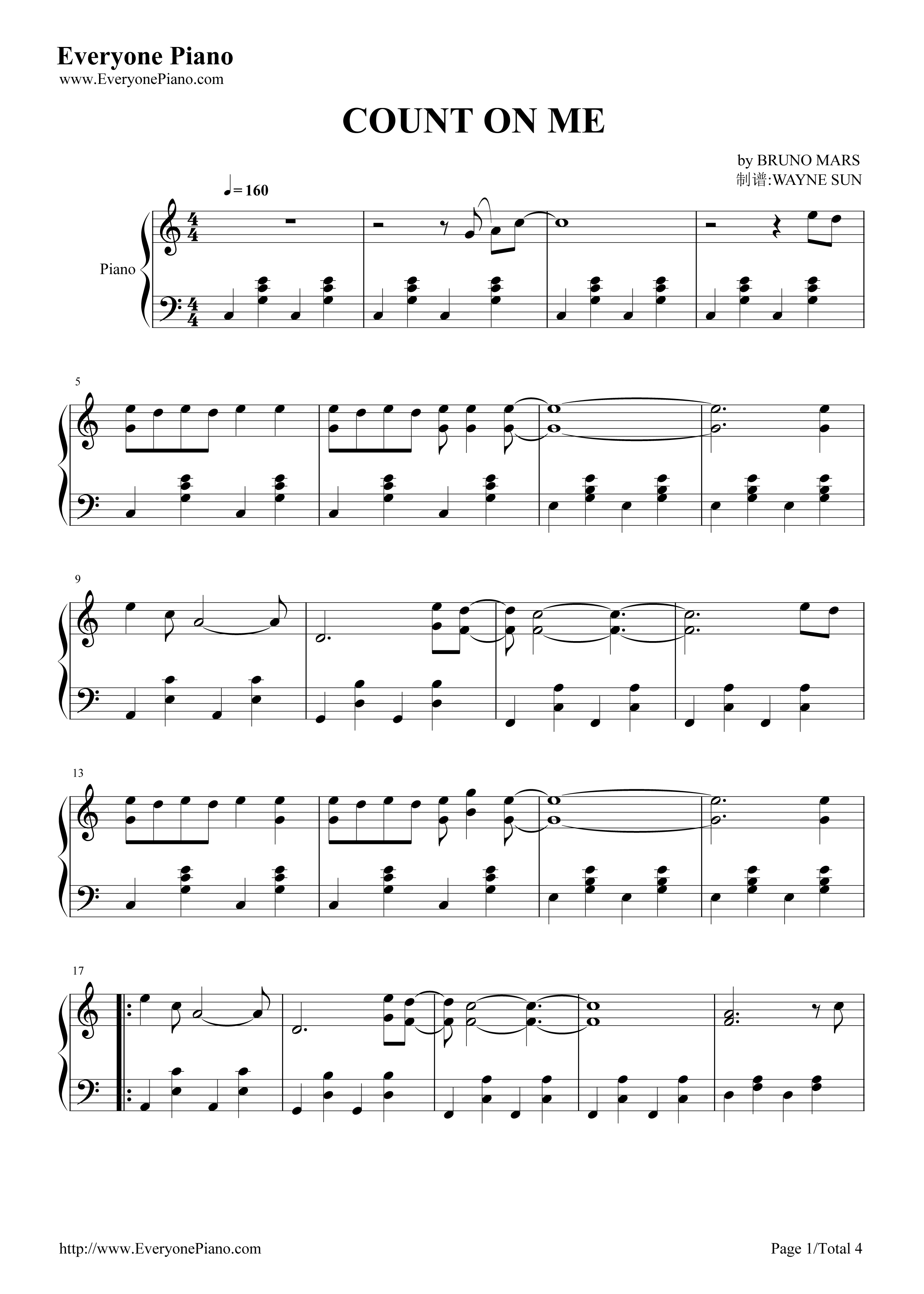 Count_On_Me_钢琴谱_Bruno_Mars