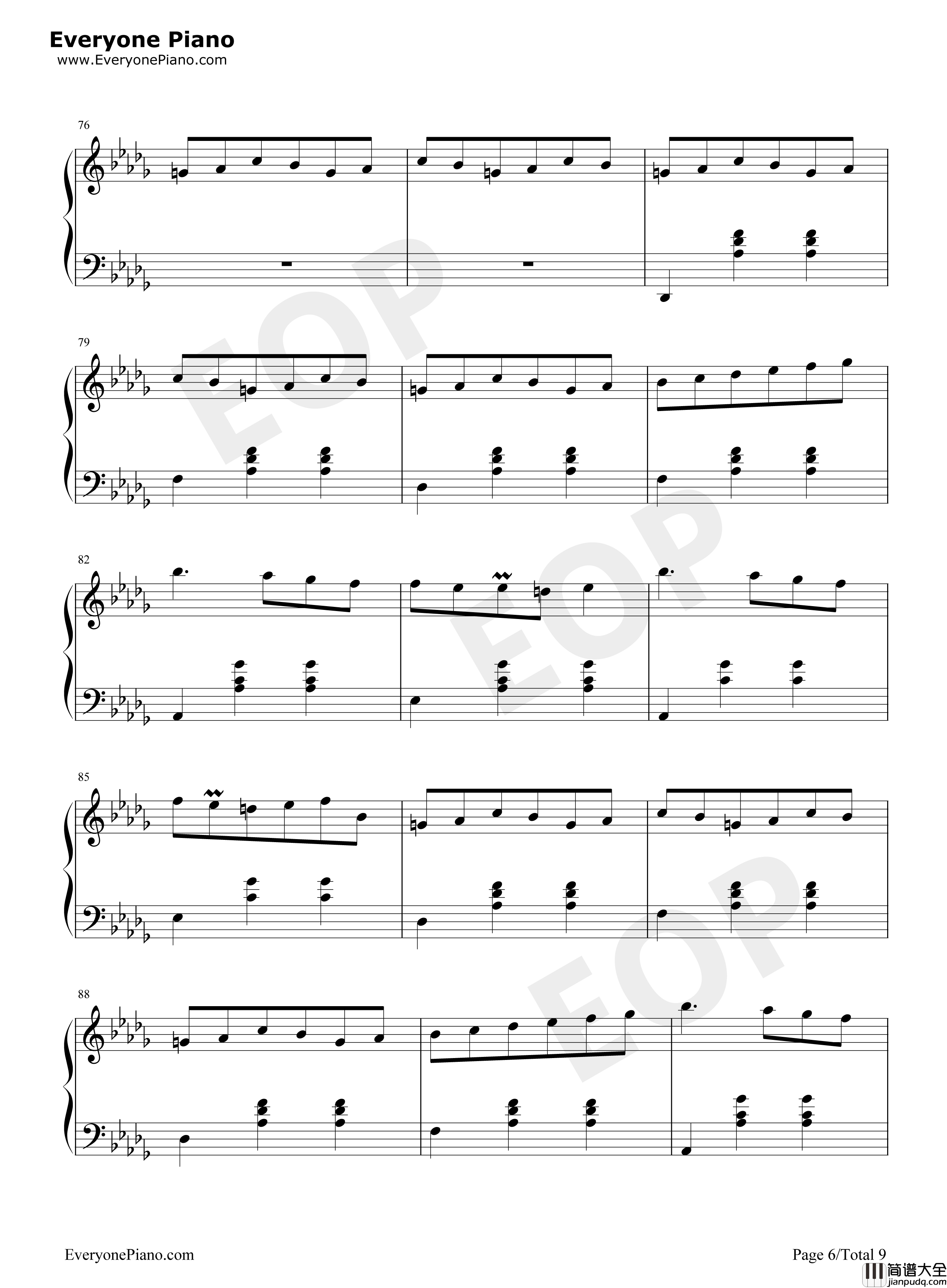 小狗圆舞曲钢琴谱_肖邦