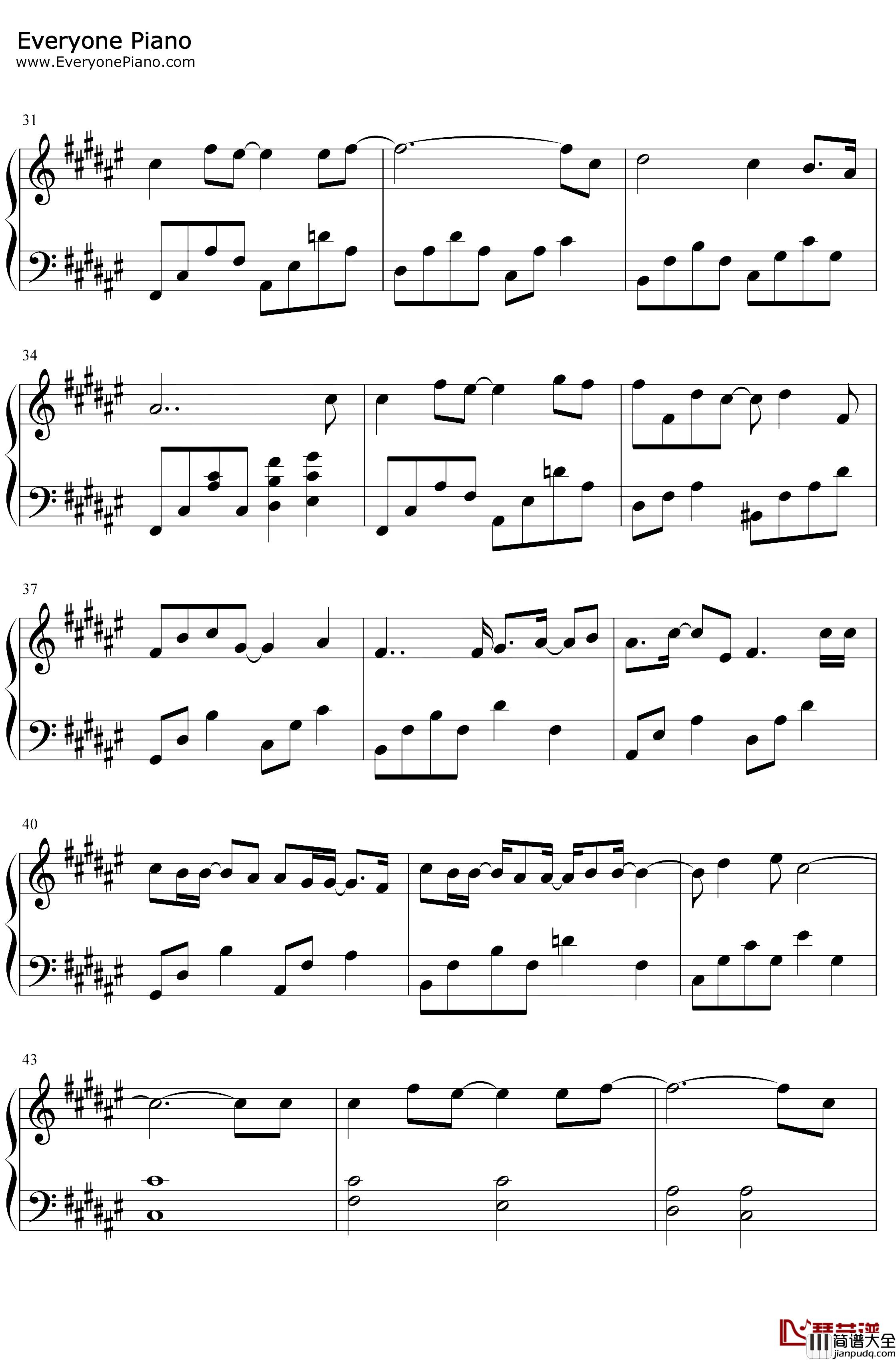 雨钢琴谱_沈以诚_以家人之名插曲
