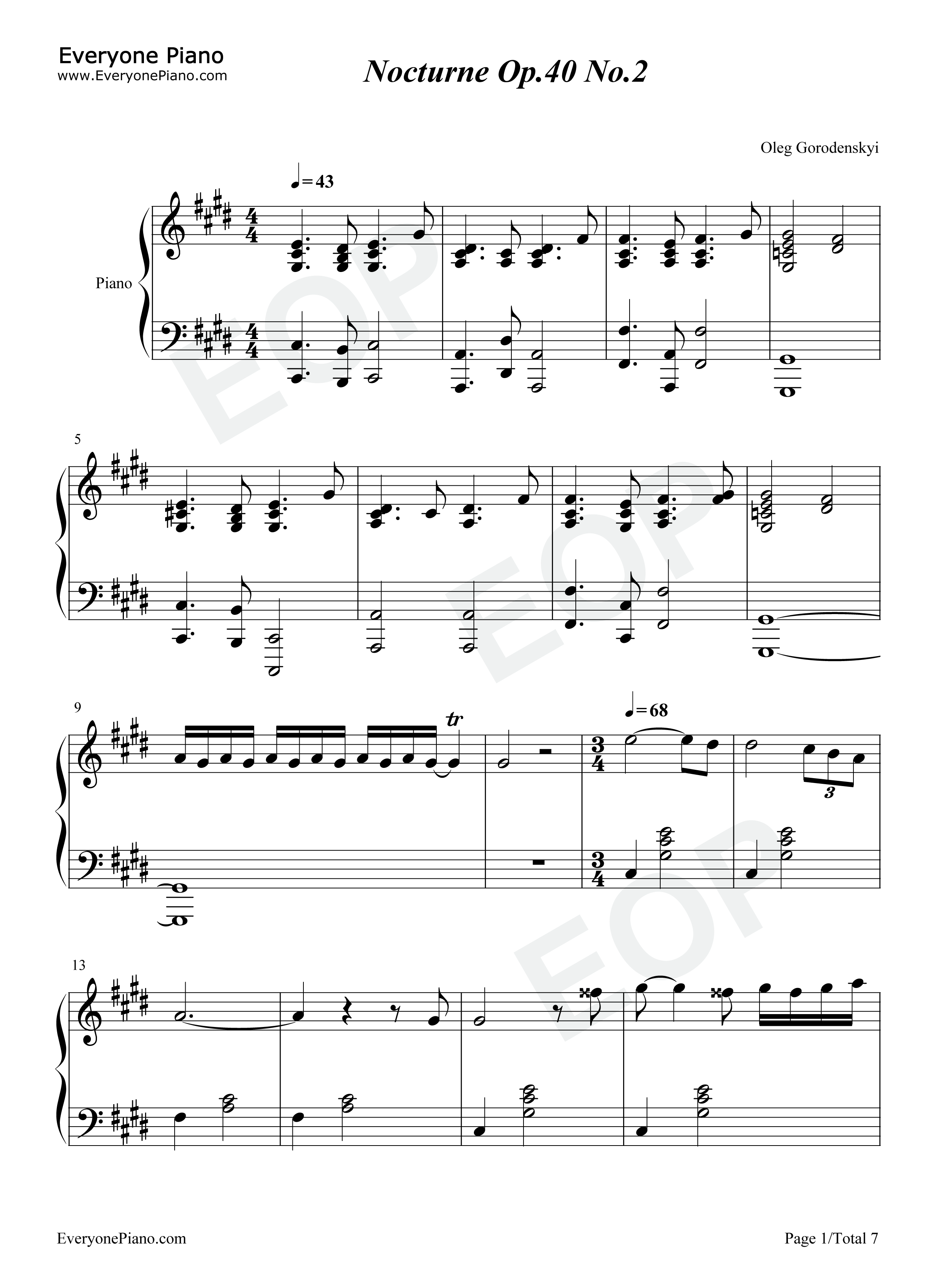 Nocturne_Op.40_No.2钢琴谱_Oleg_Gorodenskyi