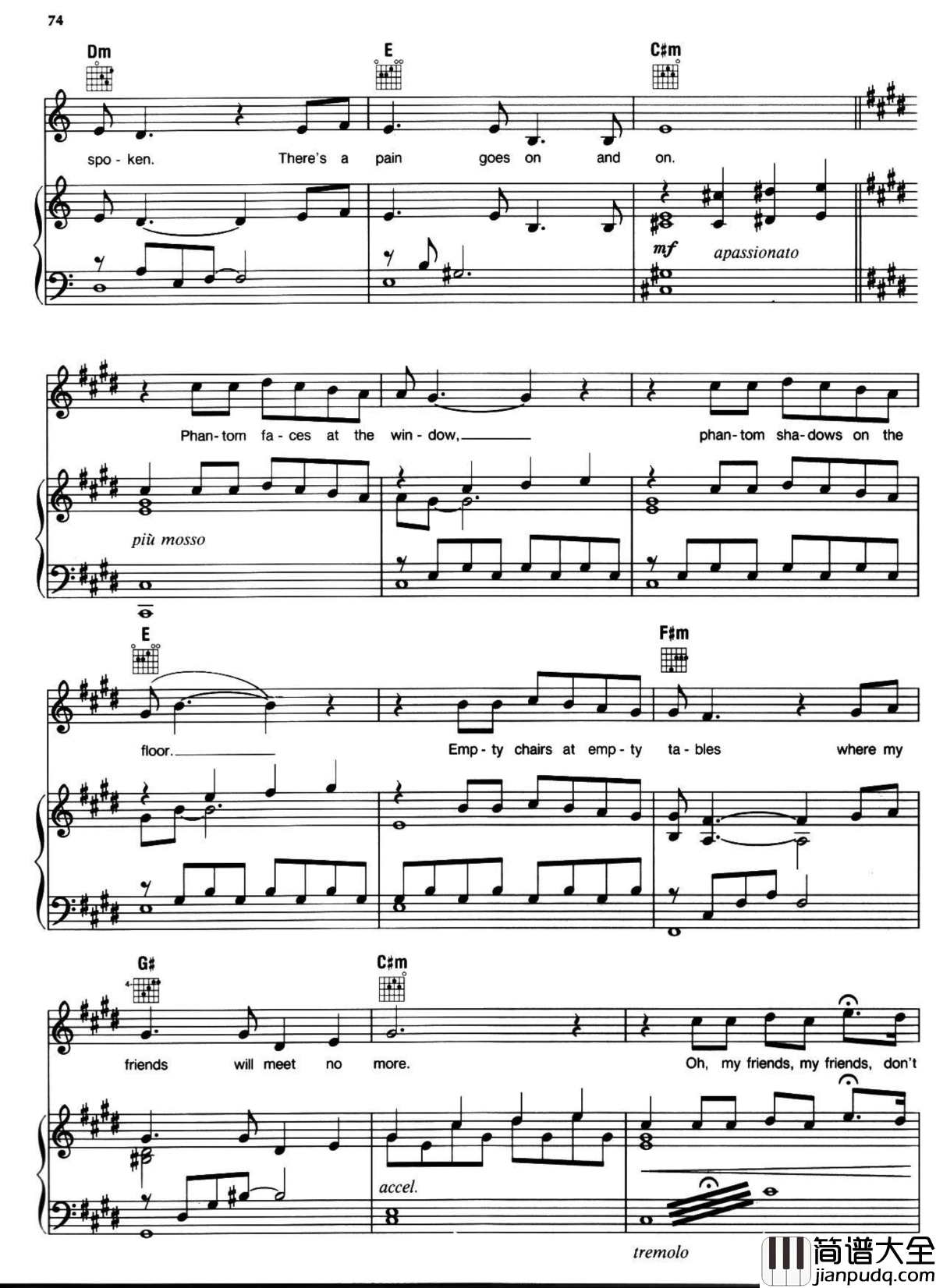 悲惨世界弹唱谱全集钢琴谱_Les_Miserables