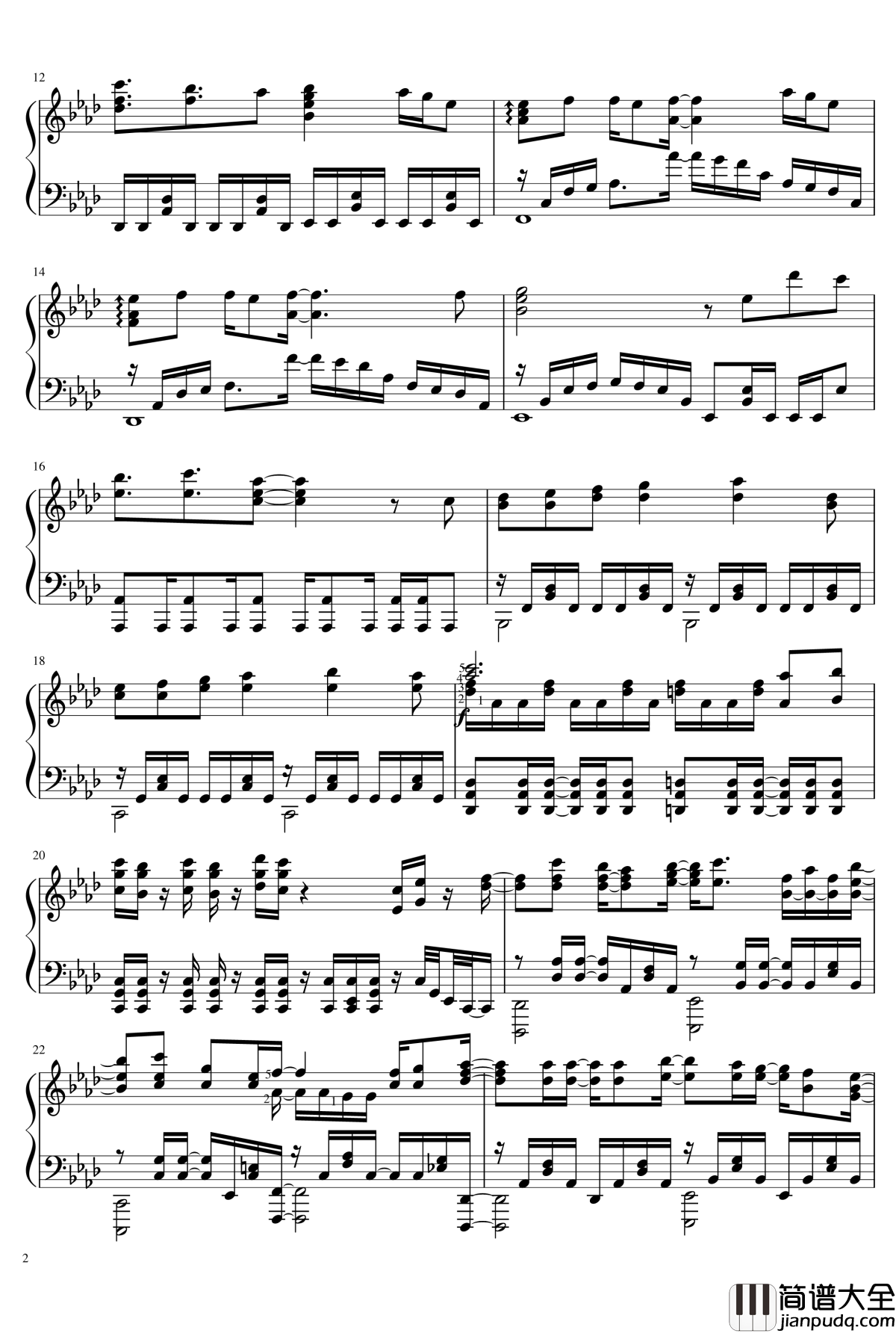 High_Free_Spirits钢琴谱_青春波纹OP