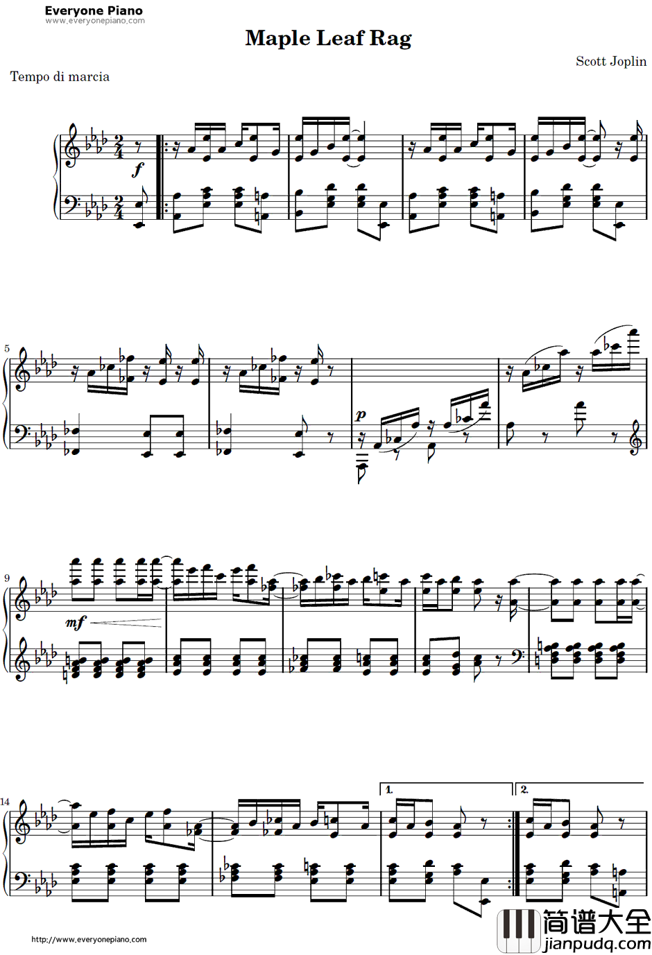 Maple__Leaf__Rag钢琴谱_ScottJoplin