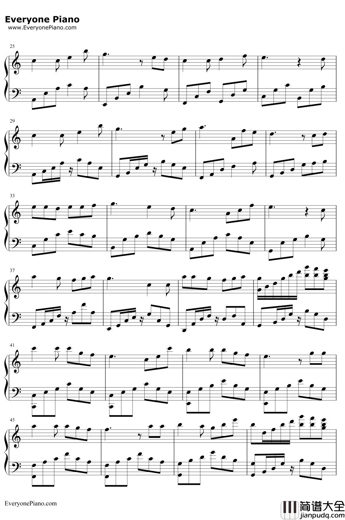 终身美丽钢琴谱_郑秀文_瘦身男女主题曲