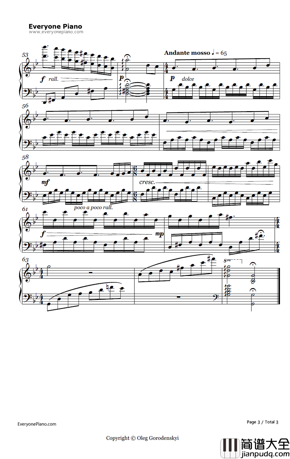 Today_I'm_the_same_as_ever钢琴谱_OlegGorodenskyi