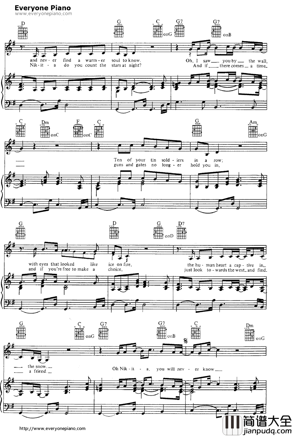 Nikita钢琴谱_EltonJohn 艾尔顿·约翰