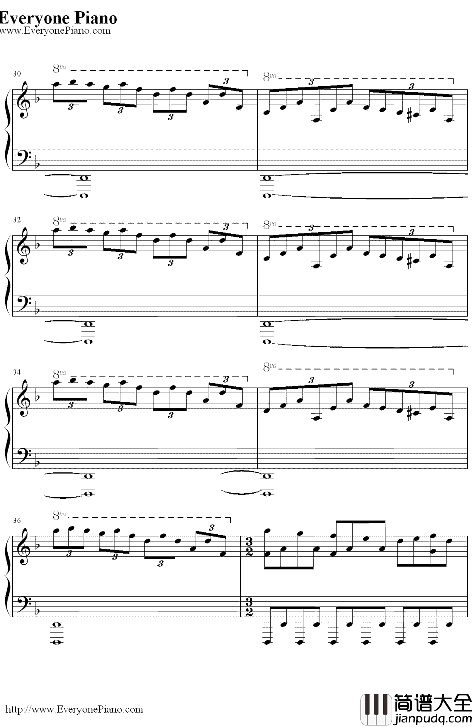亨德尔的萨拉班德（Handel'sSarabande）钢琴谱_马克西姆MaksimMrvica
