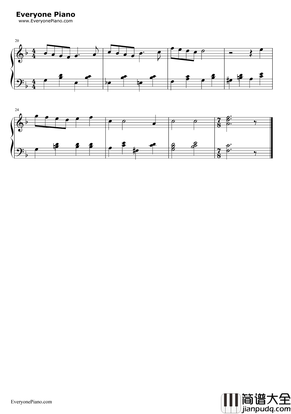 随时光流逝钢琴谱_HermanHupfeld_AsTimeGoesBy_卡萨布兰卡主题曲