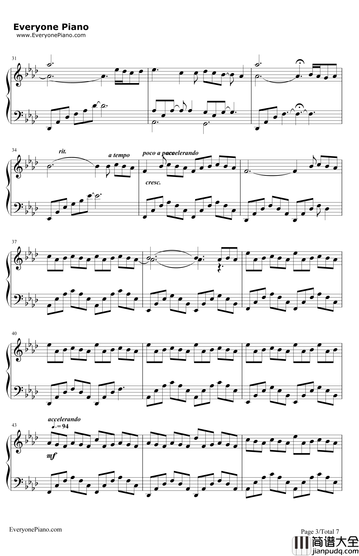 NuvoleBianche钢琴谱_LudovicoEinaudi