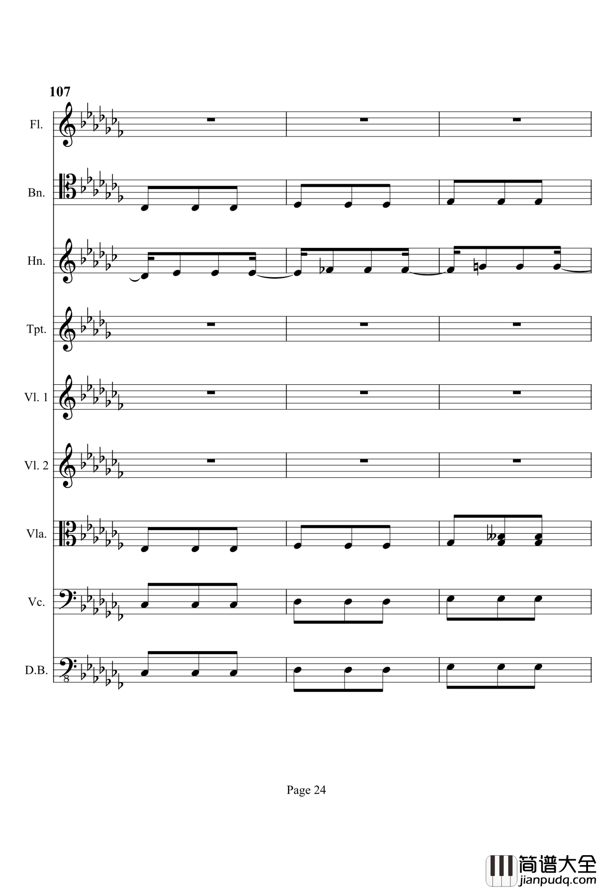 奏鸣曲之交响钢琴谱_第12首_Ⅰ_贝多芬_beethoven