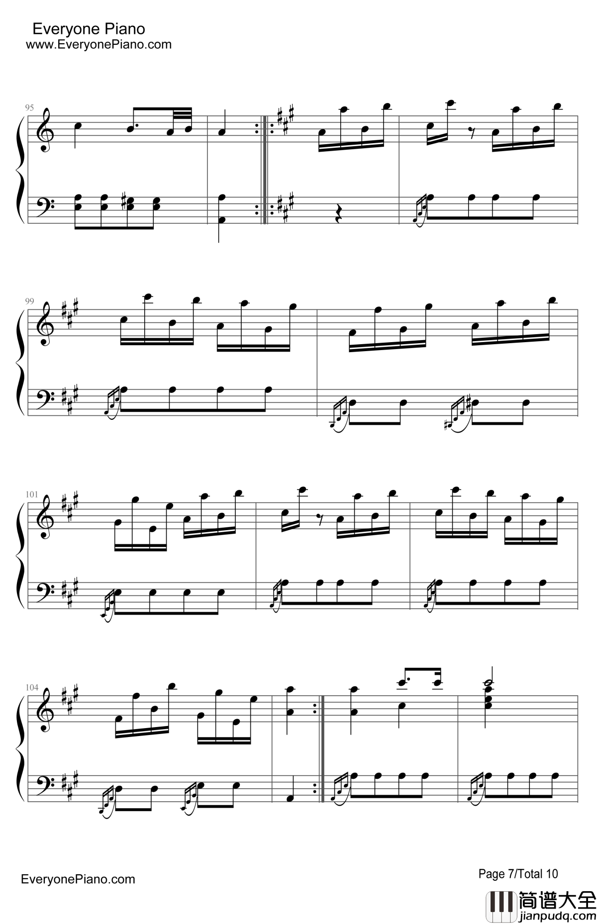土耳其进行曲钢琴谱_莫扎特Mozart_TurkishMarch