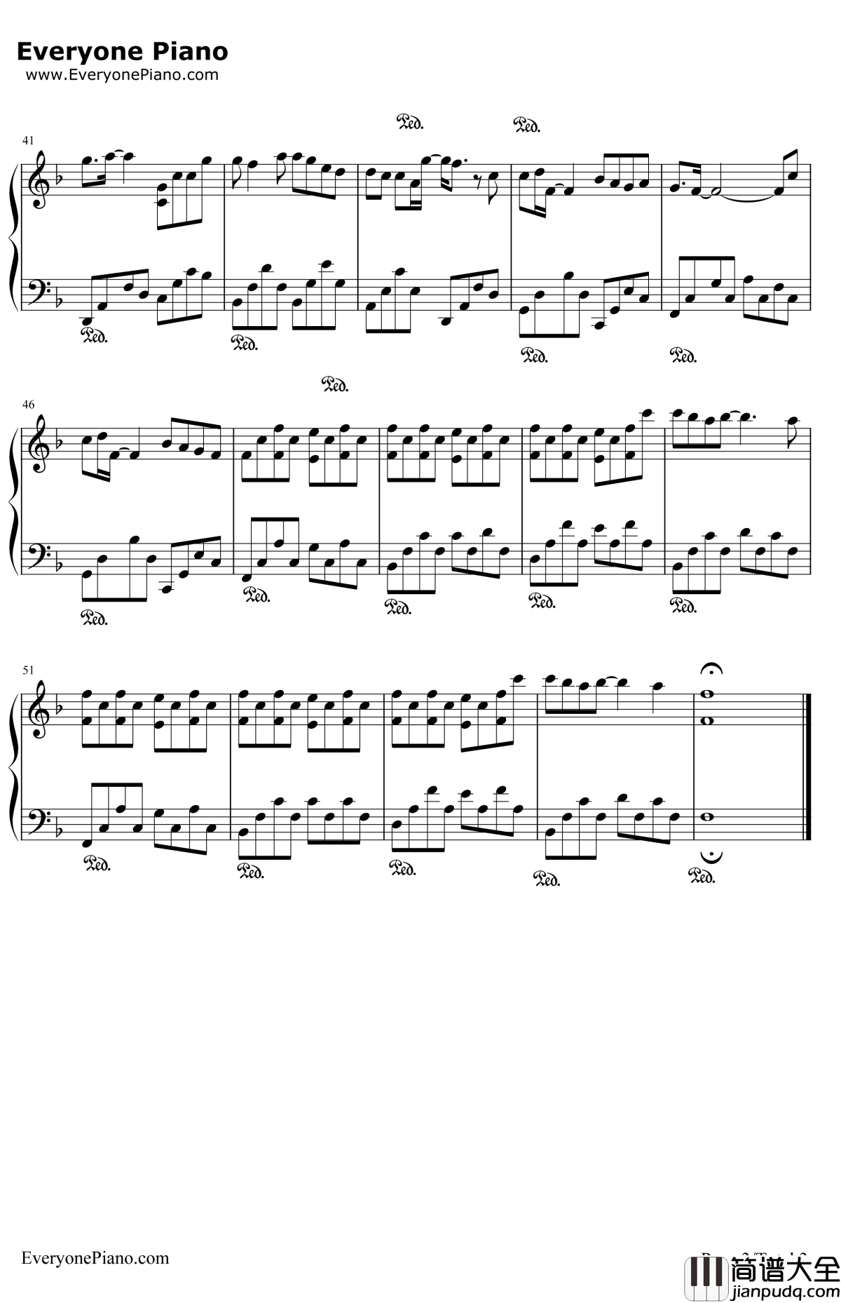 一路向北钢琴谱_周杰伦_头文字D插曲