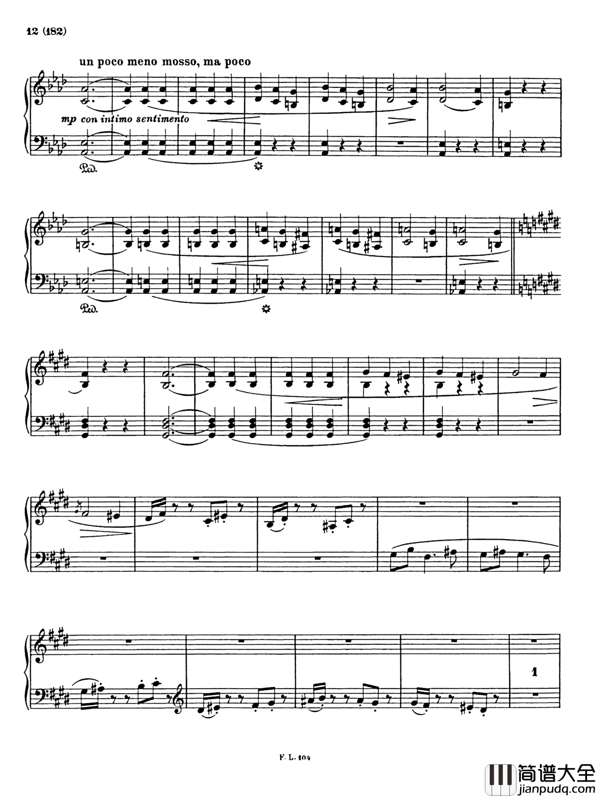 被遗忘的圆舞曲第二首钢琴谱_李斯特