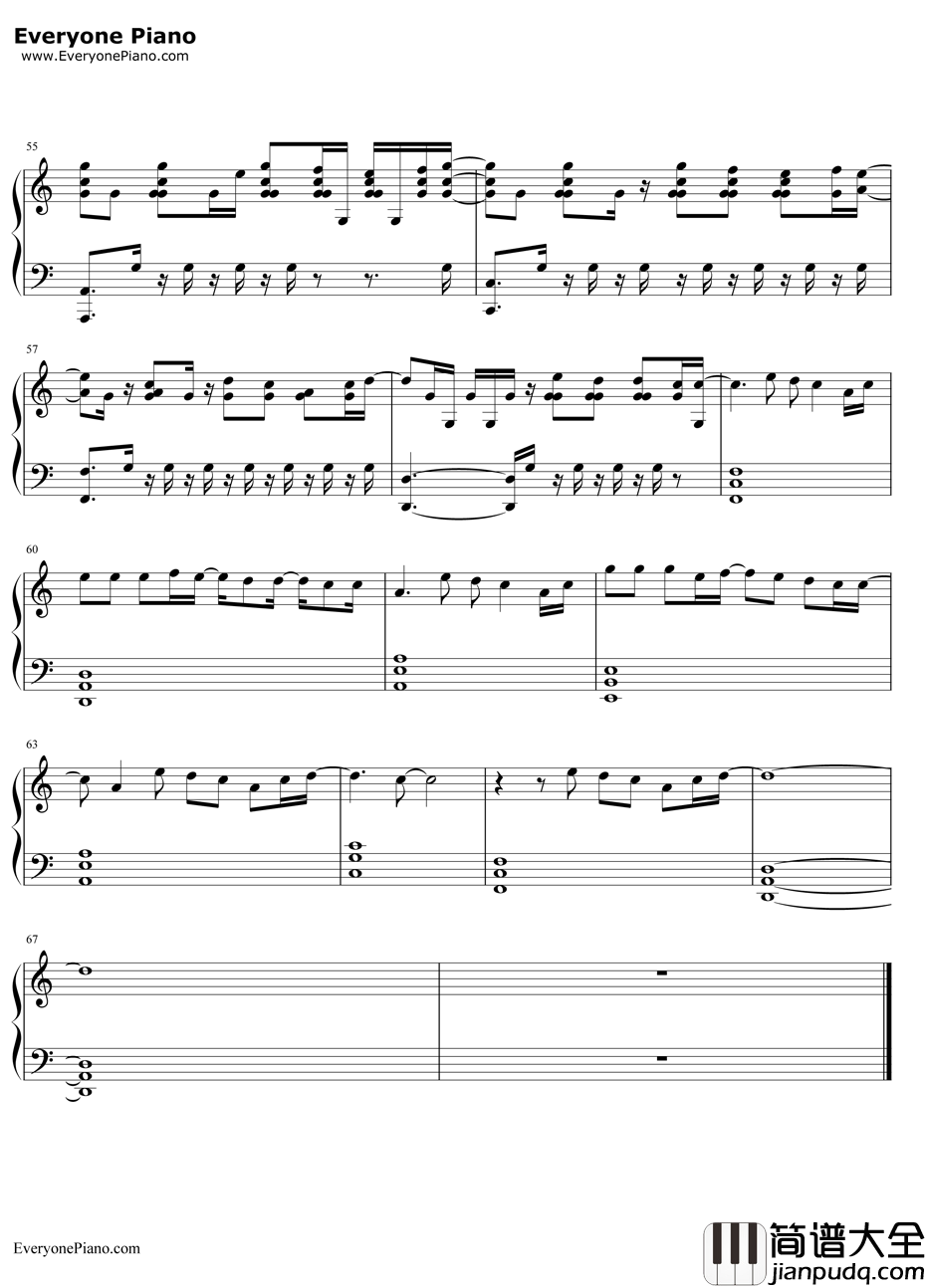 LeaveOutAlltheRest钢琴谱_LinkinPark_暮光之城片尾曲