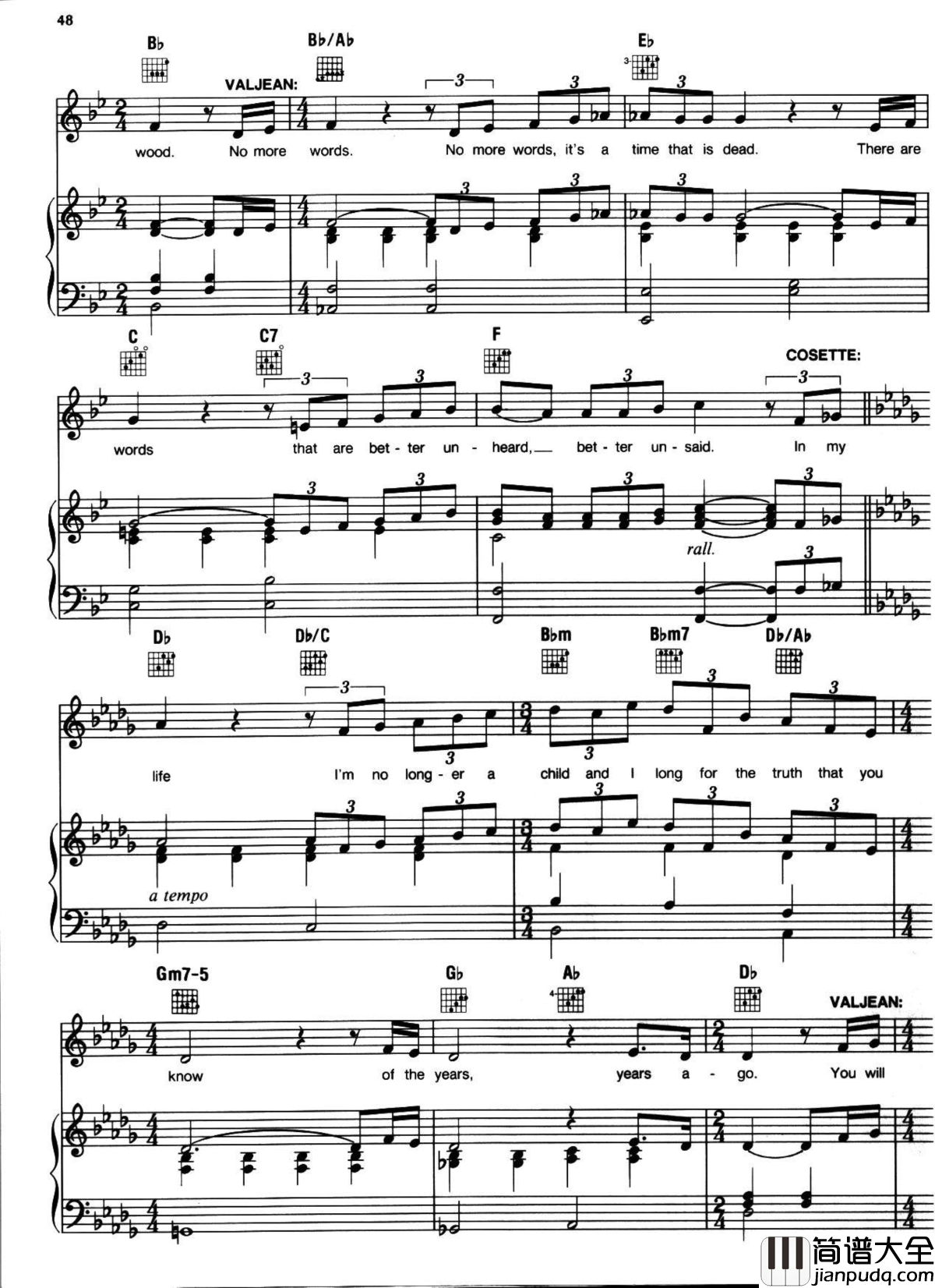 悲惨世界弹唱谱全集钢琴谱_Les_Miserables