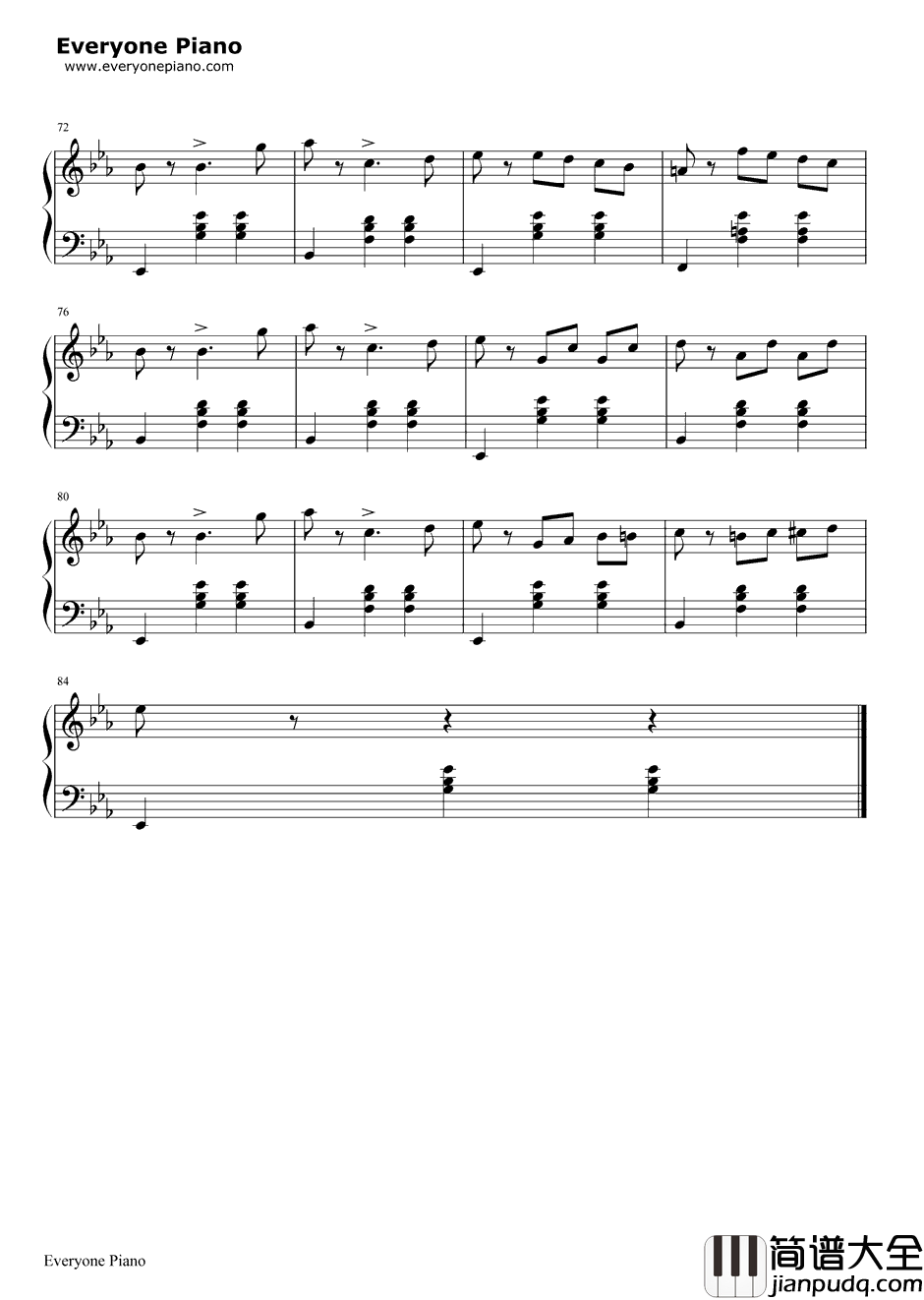 降E大调圆舞曲钢琴谱_柴可夫斯基