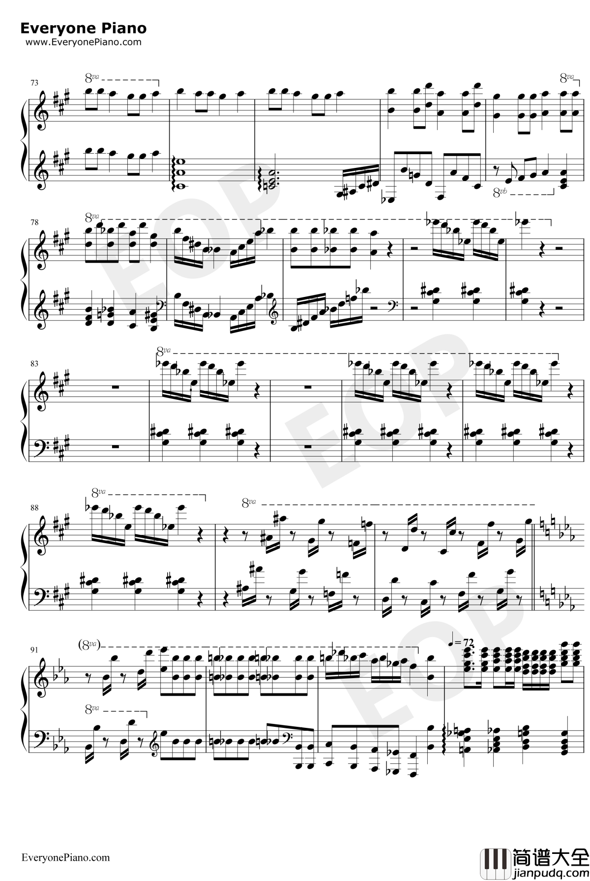 Bohemian_Rhapsody钢琴谱_马克西姆_完美版_波希米亚狂想曲