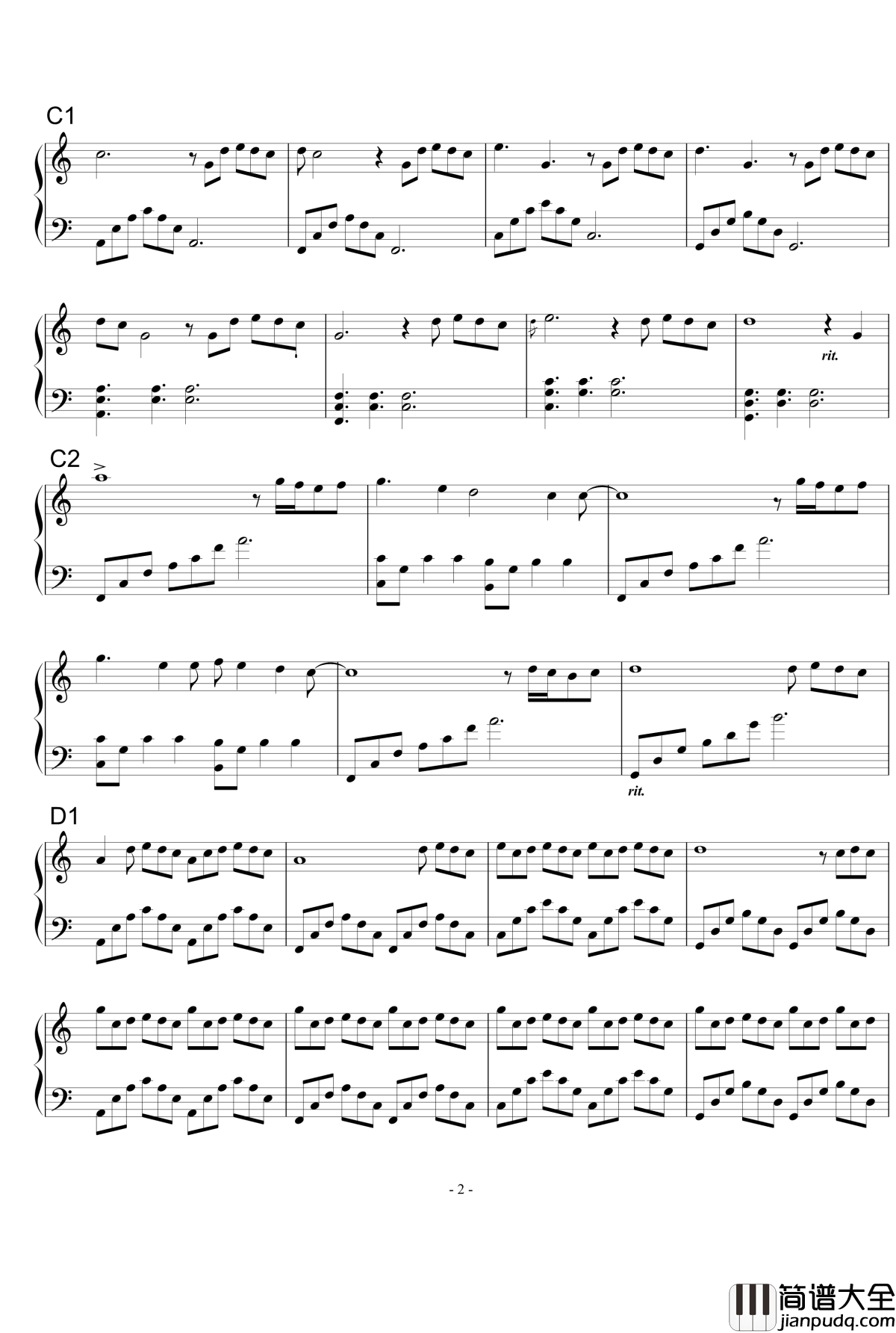 Nuvole_Bianche钢琴谱_Ludovico_Einaudi
