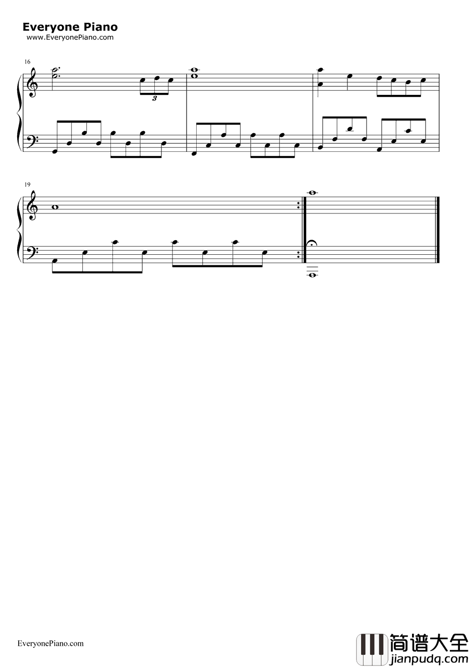 伤逝钢琴谱_未知_EOP教学曲