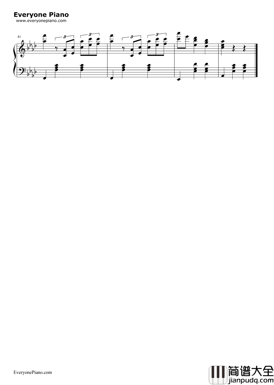 降A大调圆舞曲钢琴谱_勃拉姆斯