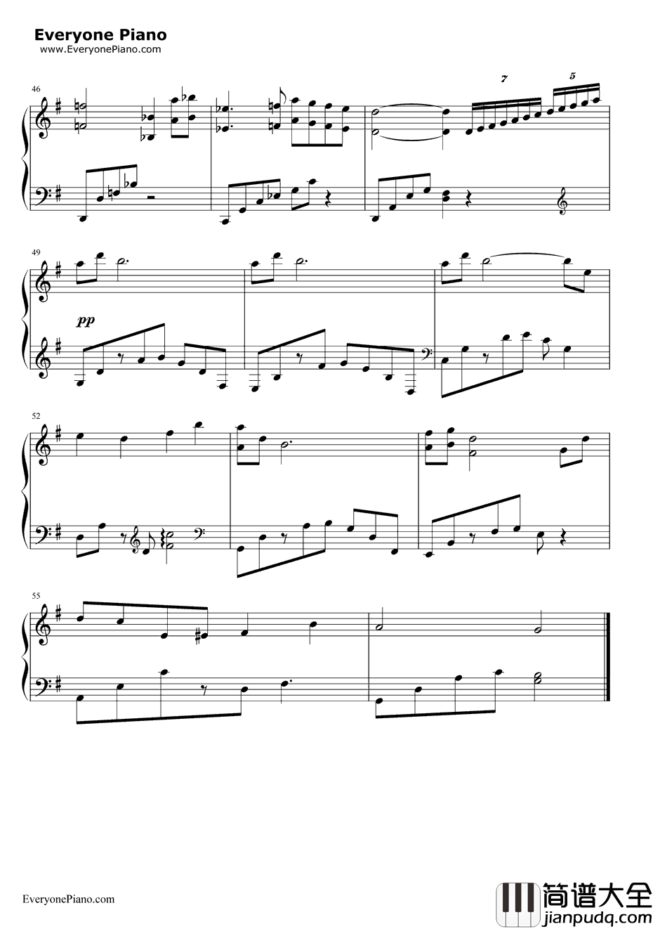 LoveLongin钢琴谱_未知__我的野蛮女友_插曲