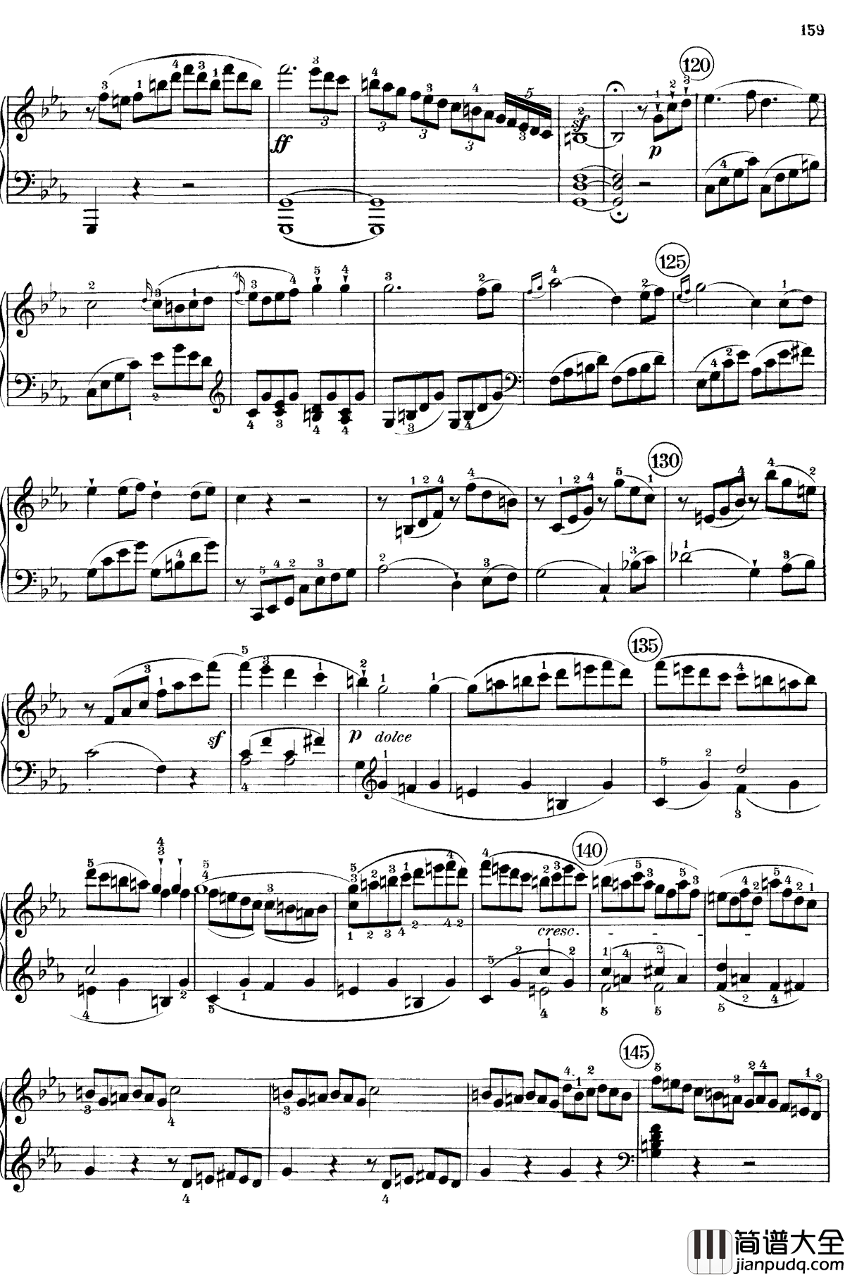悲怆钢琴谱_c小调第八号钢琴奏鸣曲_全乐章_带指法版_贝多芬_beethoven