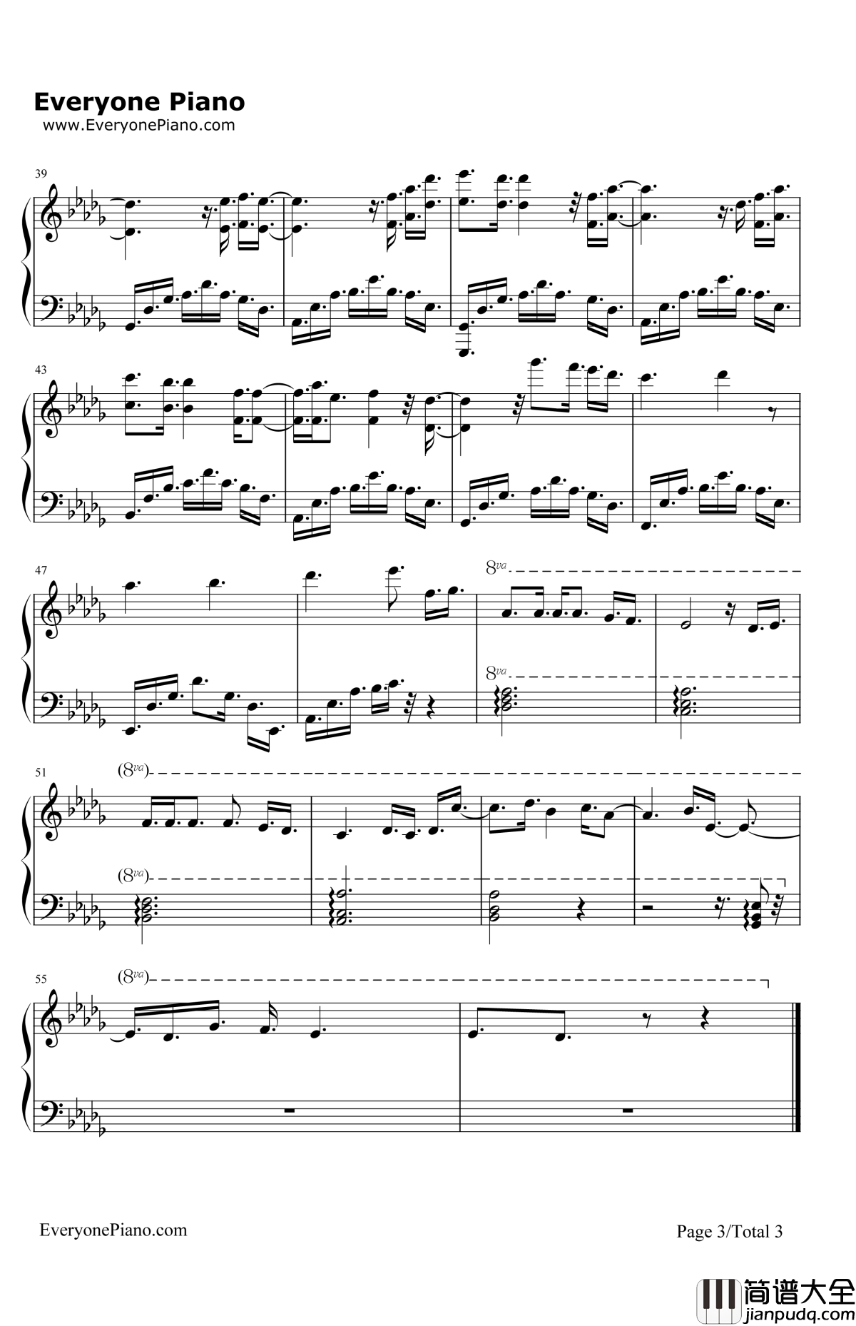 MillionClouds钢琴谱_坂本真绫_蓝海少女op