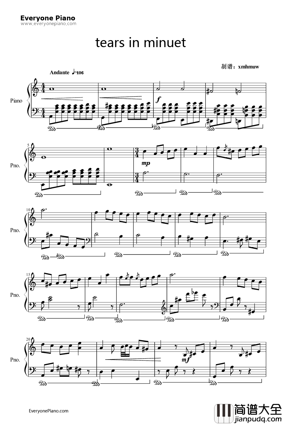 Tears_in_Minuet钢琴谱_VariousArtists_泪洒小步舞曲
