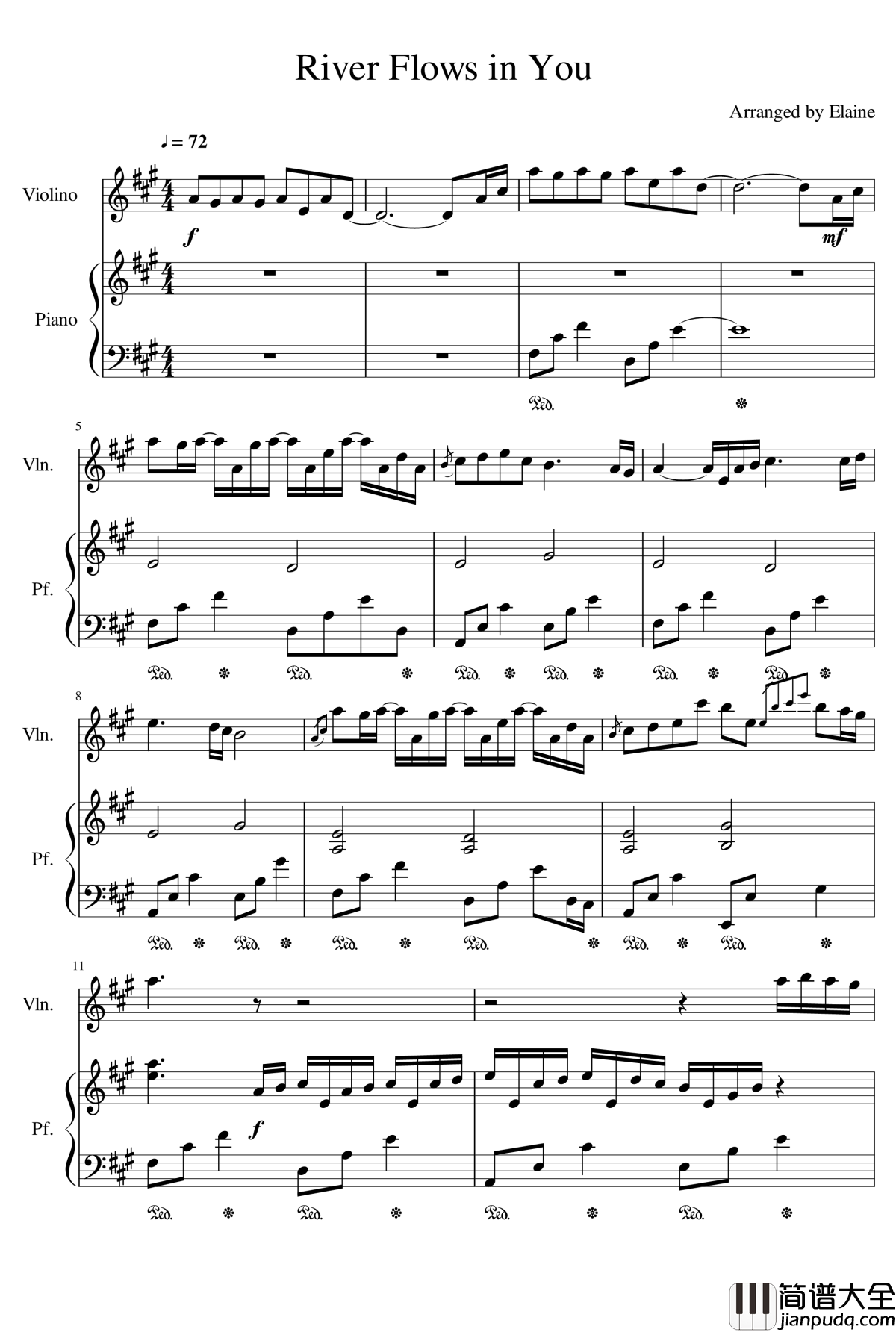 river_flows_in_you钢琴谱_Yiruma