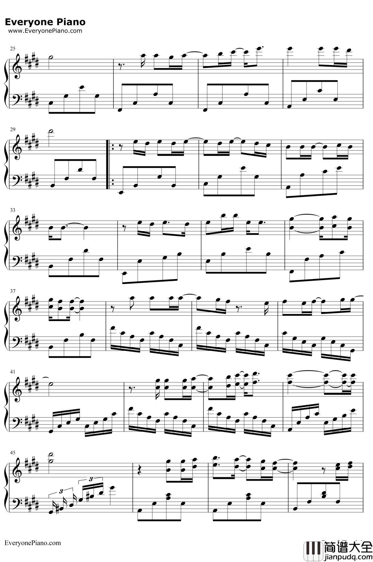 我飞故我在钢琴谱_林俊杰/张靓颖_歌舞青春主题曲