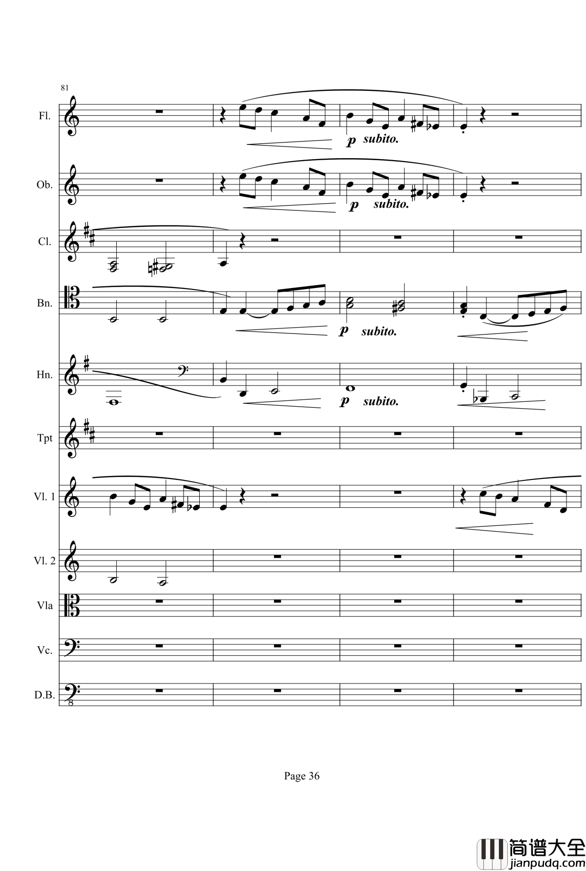 奏鸣曲之交响钢琴谱_第21首_Ⅰ_贝多芬_beethoven