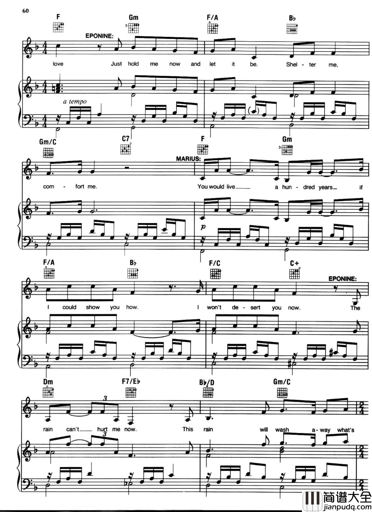 悲惨世界弹唱谱全集钢琴谱_Les_Miserables