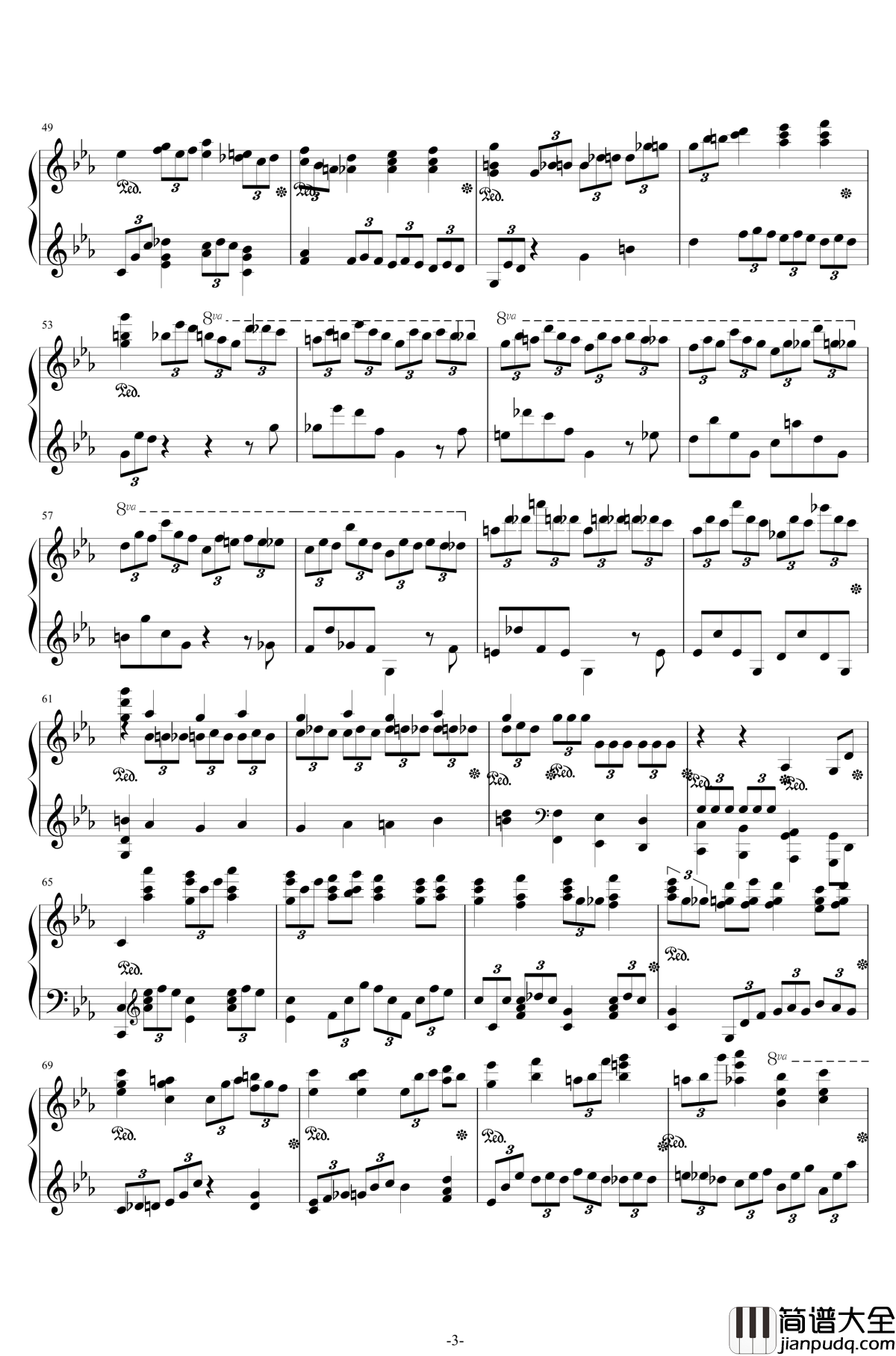 第二钢琴协奏曲钢琴谱__第三乐章独奏版_拉赫马尼若夫_c小调