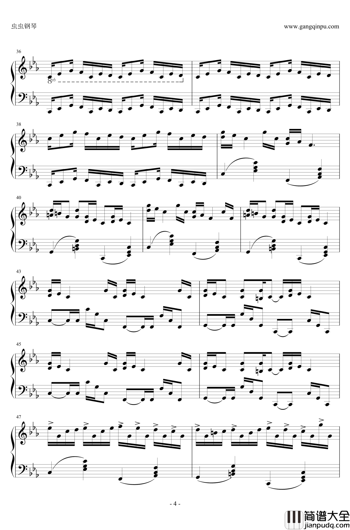克罗地亚狂想曲钢琴谱_与原录音完全一致_马克西姆_Maksim·Mrvica