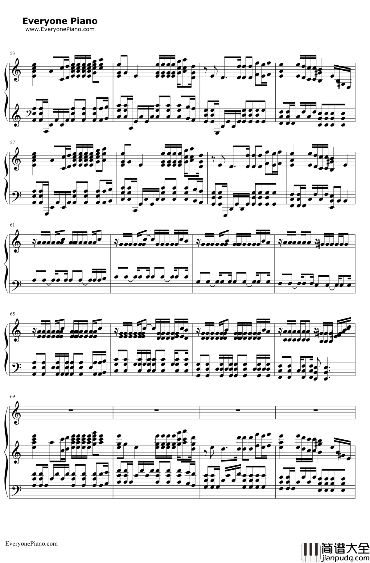 Dead_and_Gone钢琴谱_T.I.&JustinTimberlake