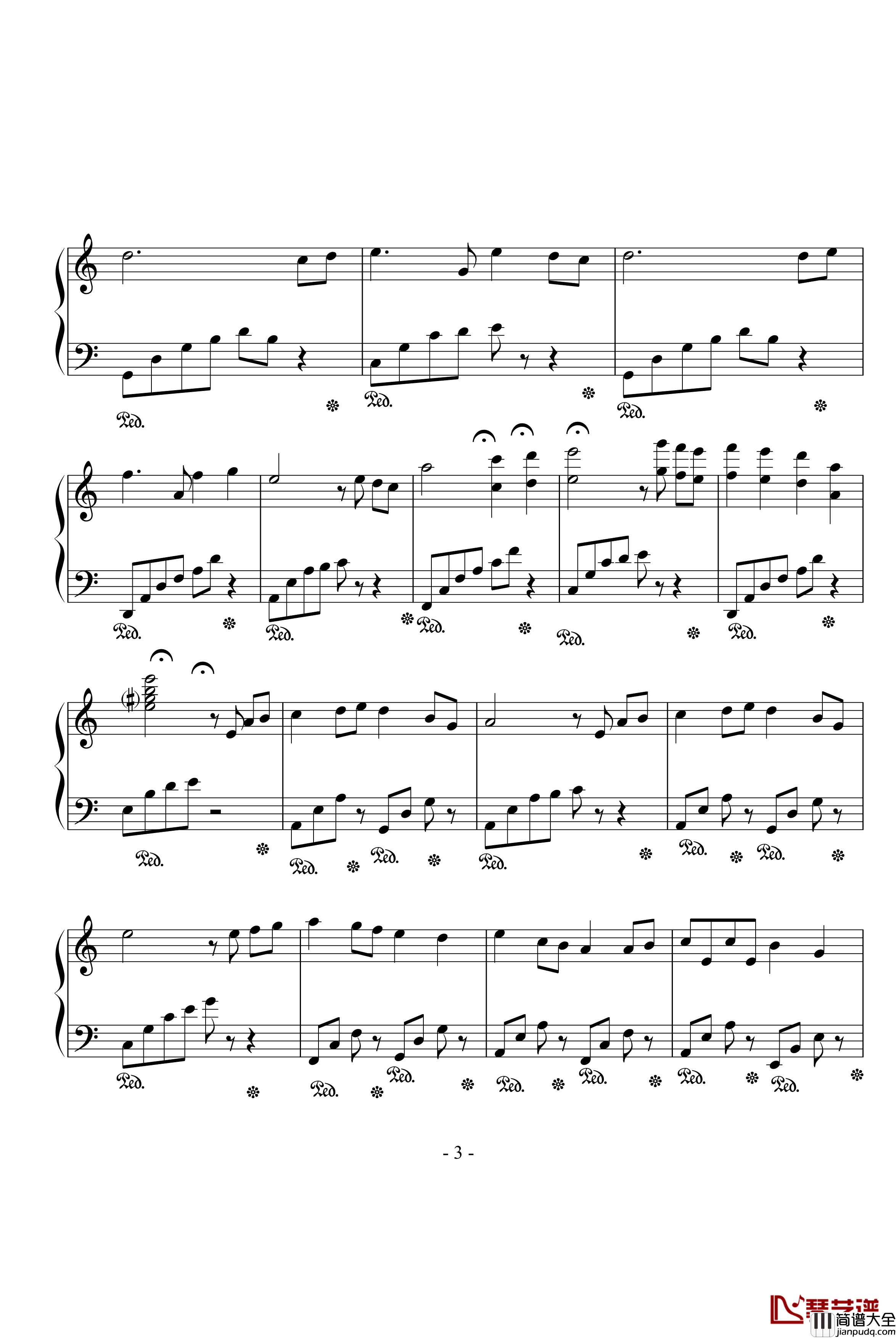 童年钢琴谱_简易演奏版_班德瑞钢琴经典作品_蛤蟆爱天鹅08