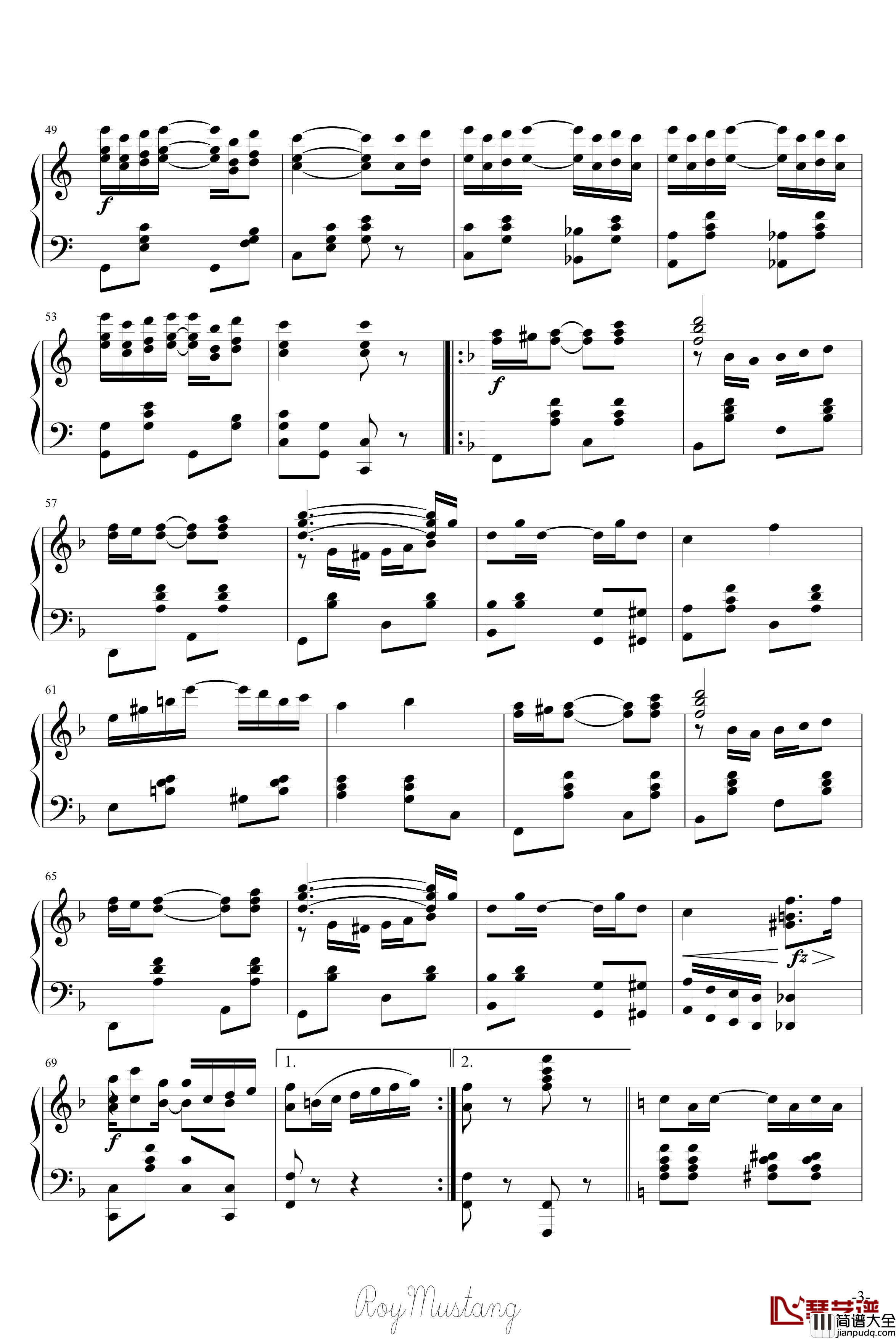 The_Entertainer钢琴谱_世界名曲
