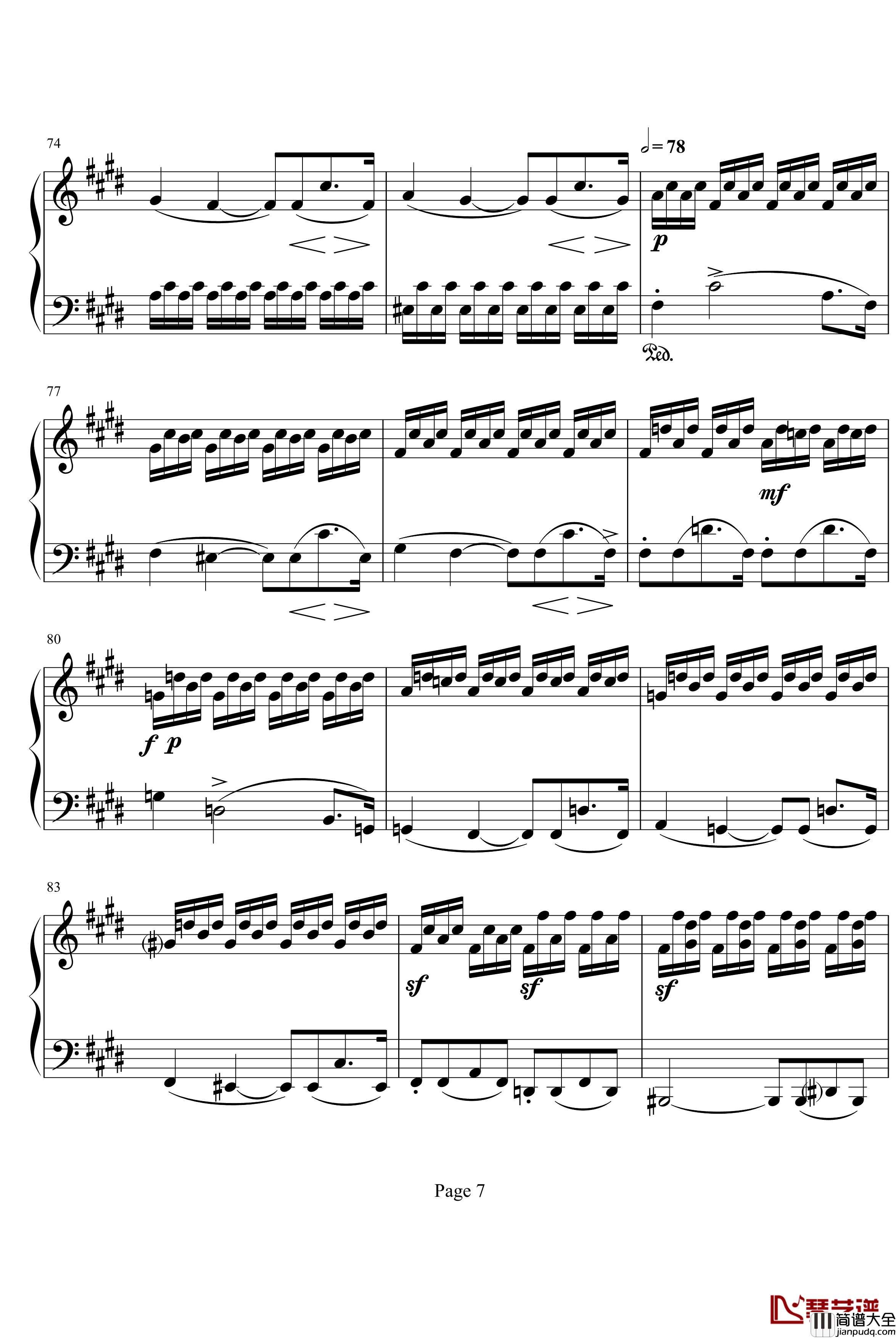 月光奏鸣曲第三乐章钢琴谱_贝多芬_beethoven
