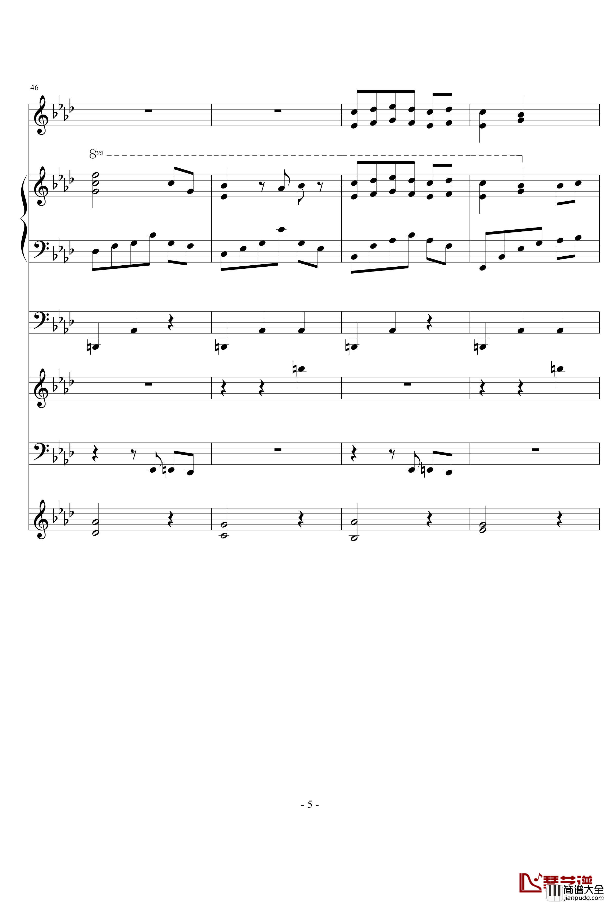 夜洛第二首圆舞曲宁静钢琴谱_ellocz